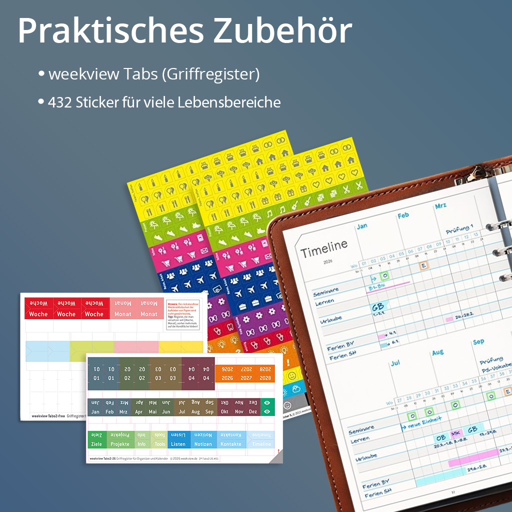 Business-Einlagen A5 2026 – Planungssystem mit Wochen- & Quartalsplanung | Filofax-A5-Lochung