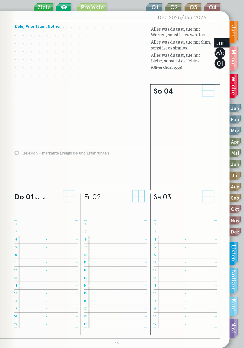Digital Planner | Business 2026 | mit Navigation, einseitig