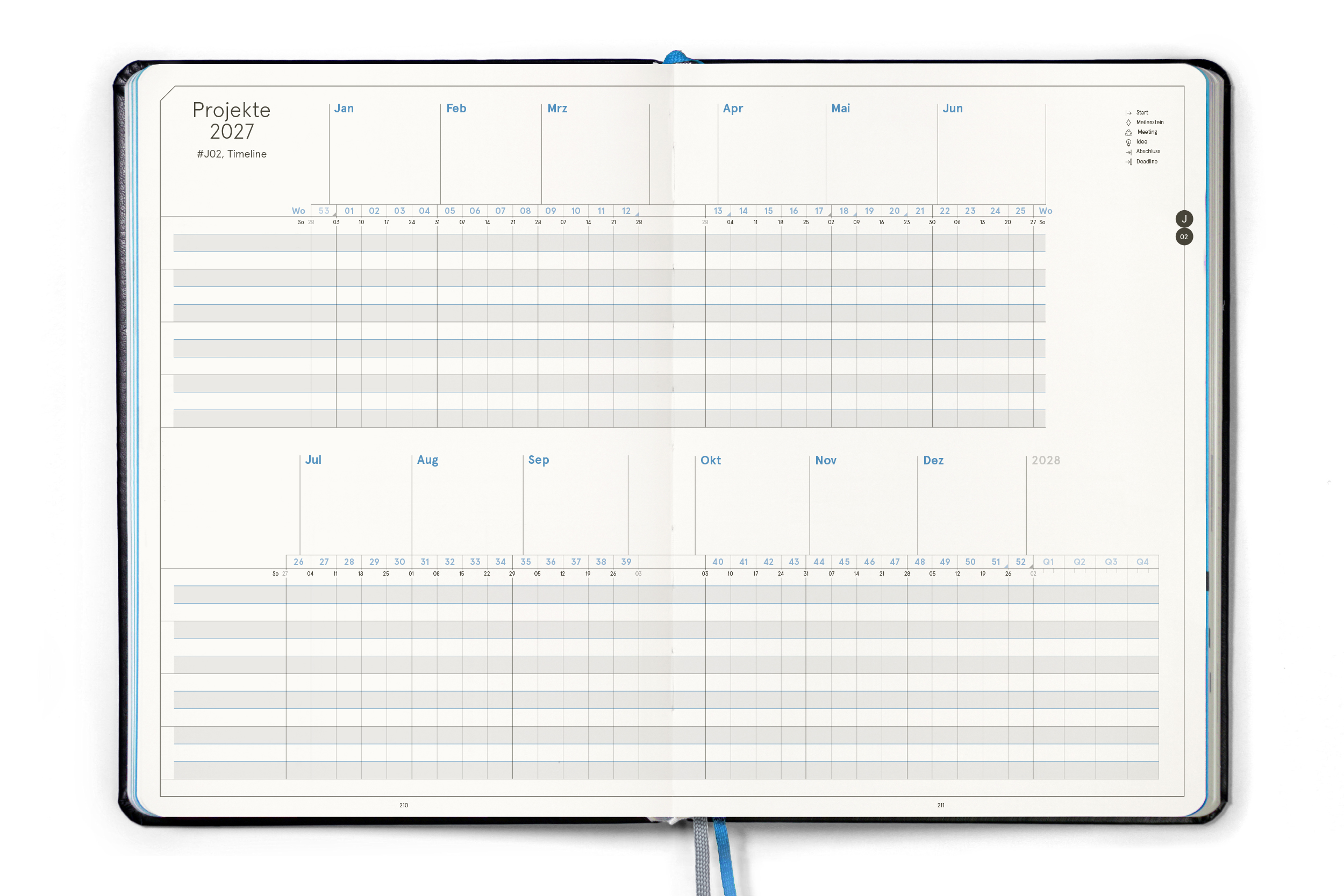 weekview Business Planner Pro A4 2027 – Terminplaner im Großformat