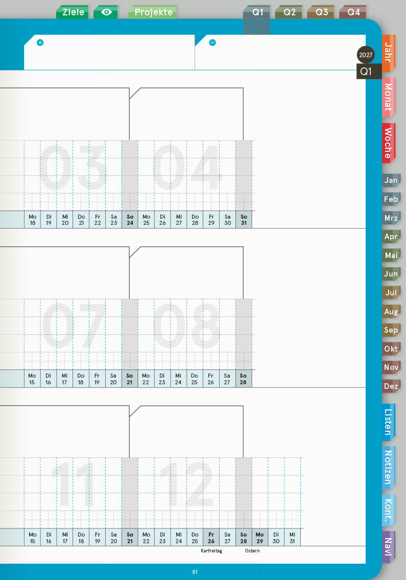 Digital Planner | Business 2027 | mit Navigation, einseitig
