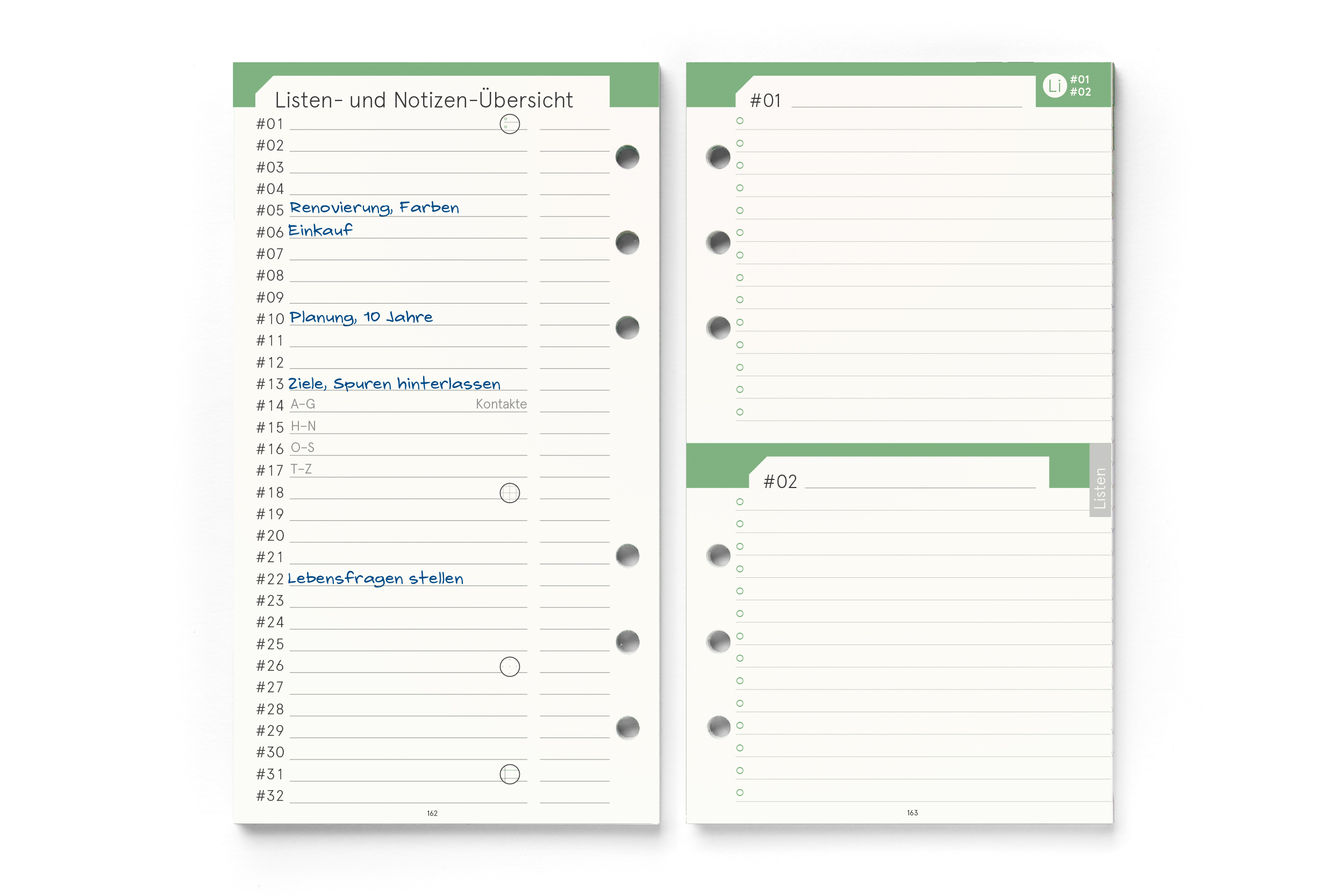 Personal-Einlagen 2027, Filofax-A6-Lochung