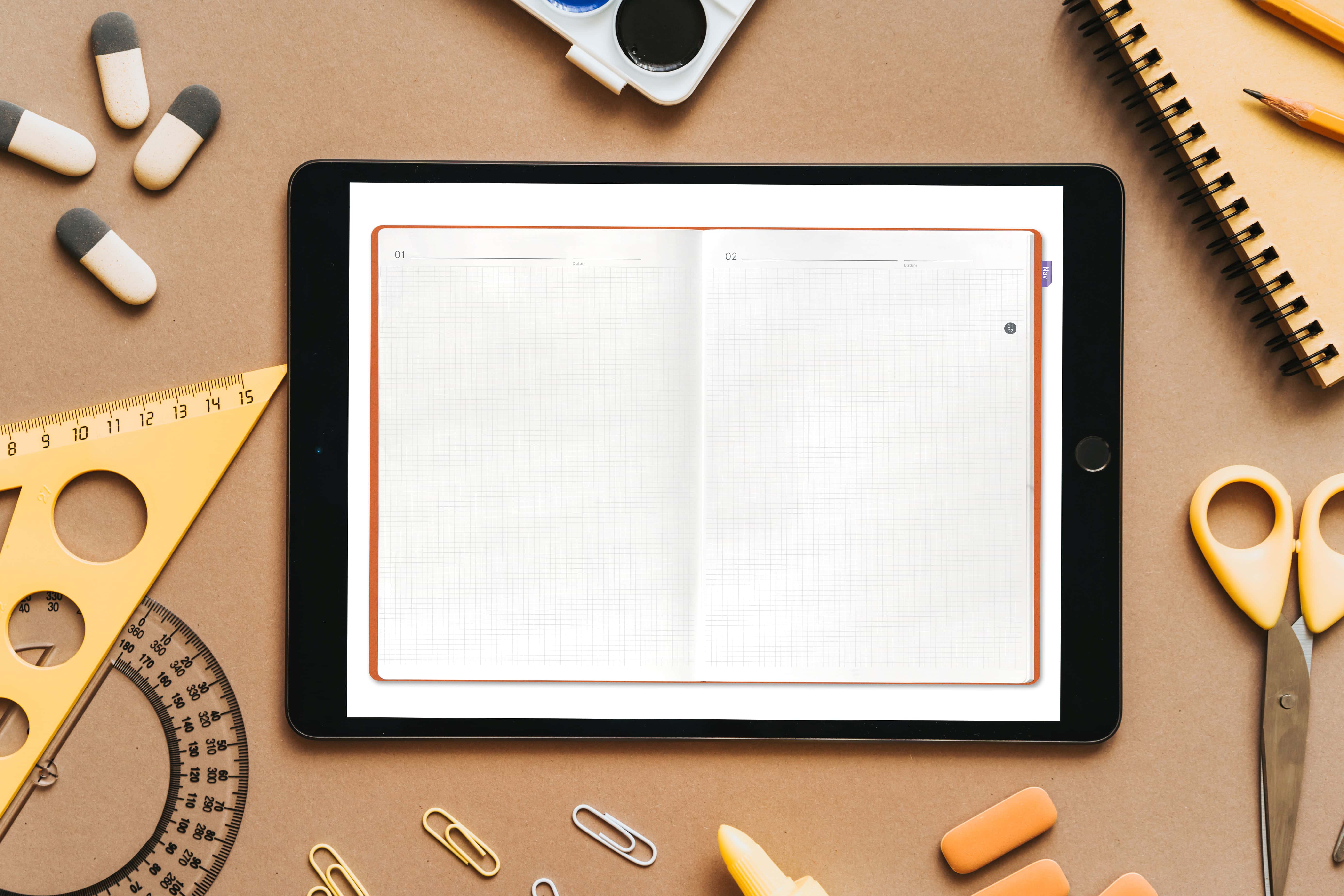 Digital Planner | notes kariert | mit Navigation