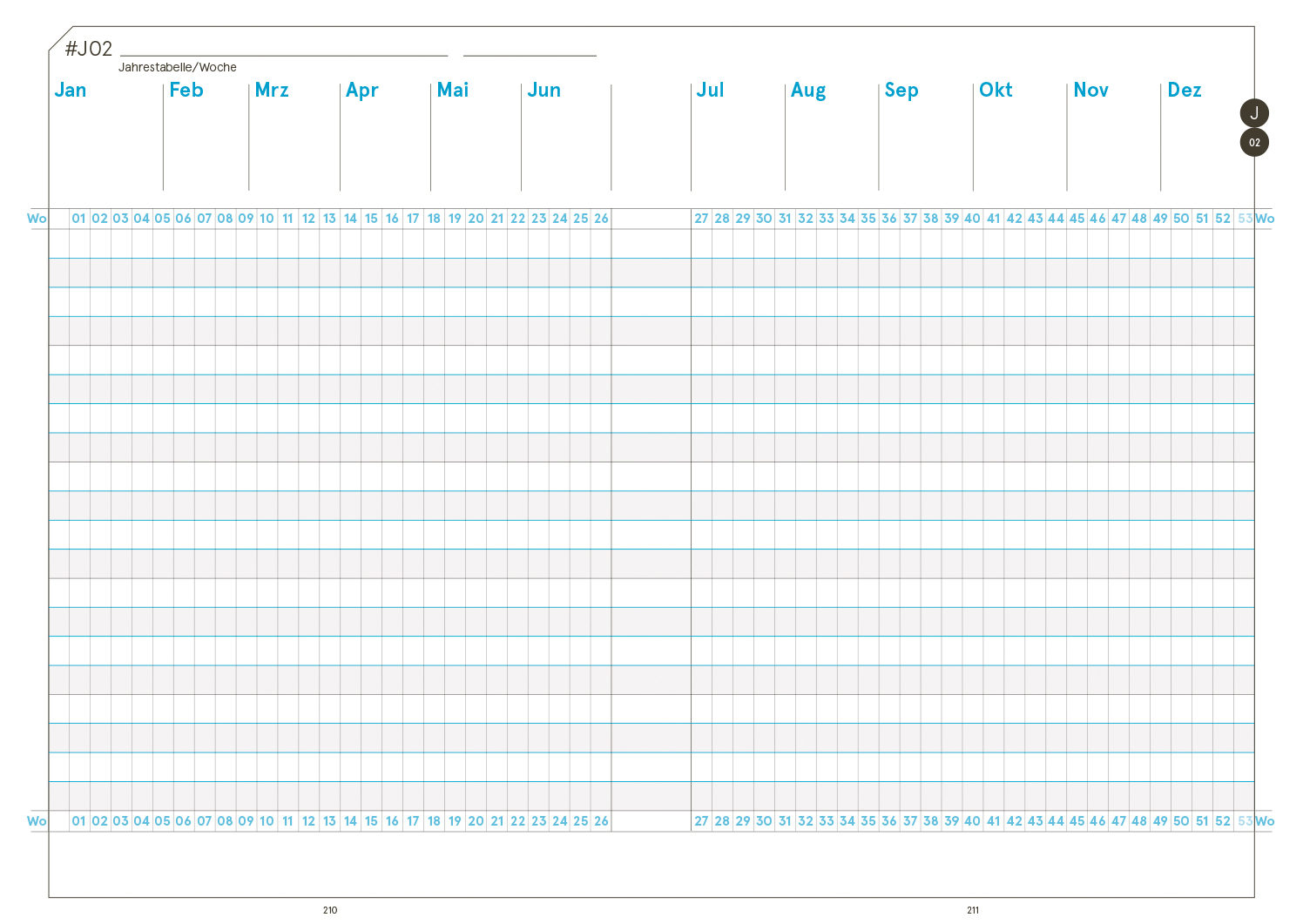 Druckversion doppelseitig - Business-Einlagen A5 2027, inkl. Planungstools und Notizteil