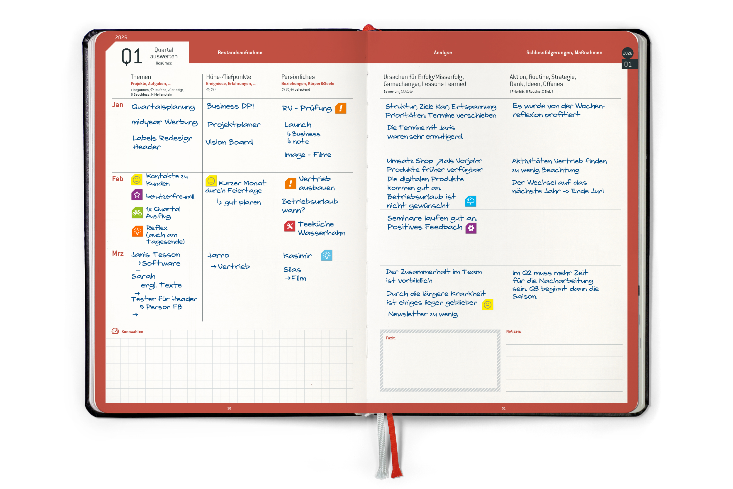 weekview Business Planner 2026 Classic – A5+ Erfolgsplaner mit Wochen- & Quartalsplanung | Black
