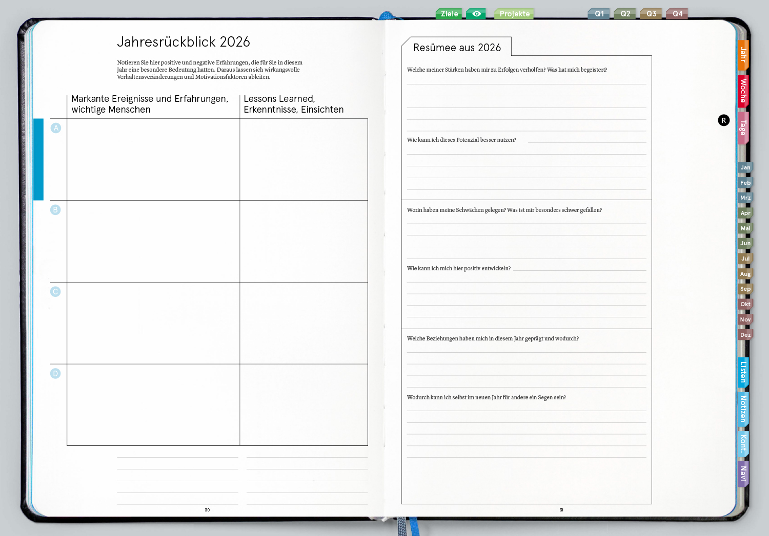 Digital Planner Pro | A4 Business 2026 | mit Navigation