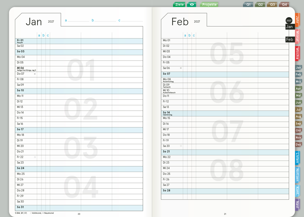 Digital Planner | Business 2027 | mit Navigation, doppelseitig