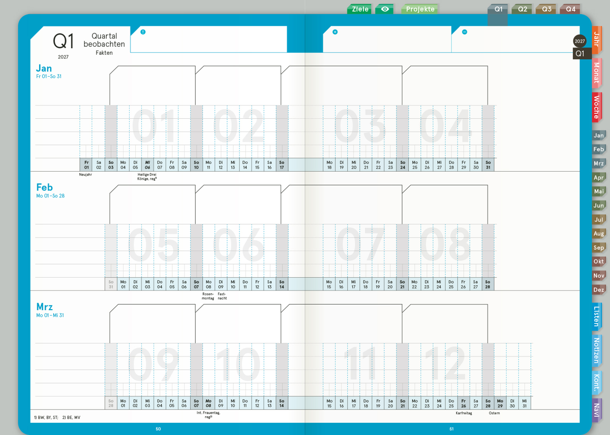 Digital Planner | Business 2027 | mit Navigation, doppelseitig