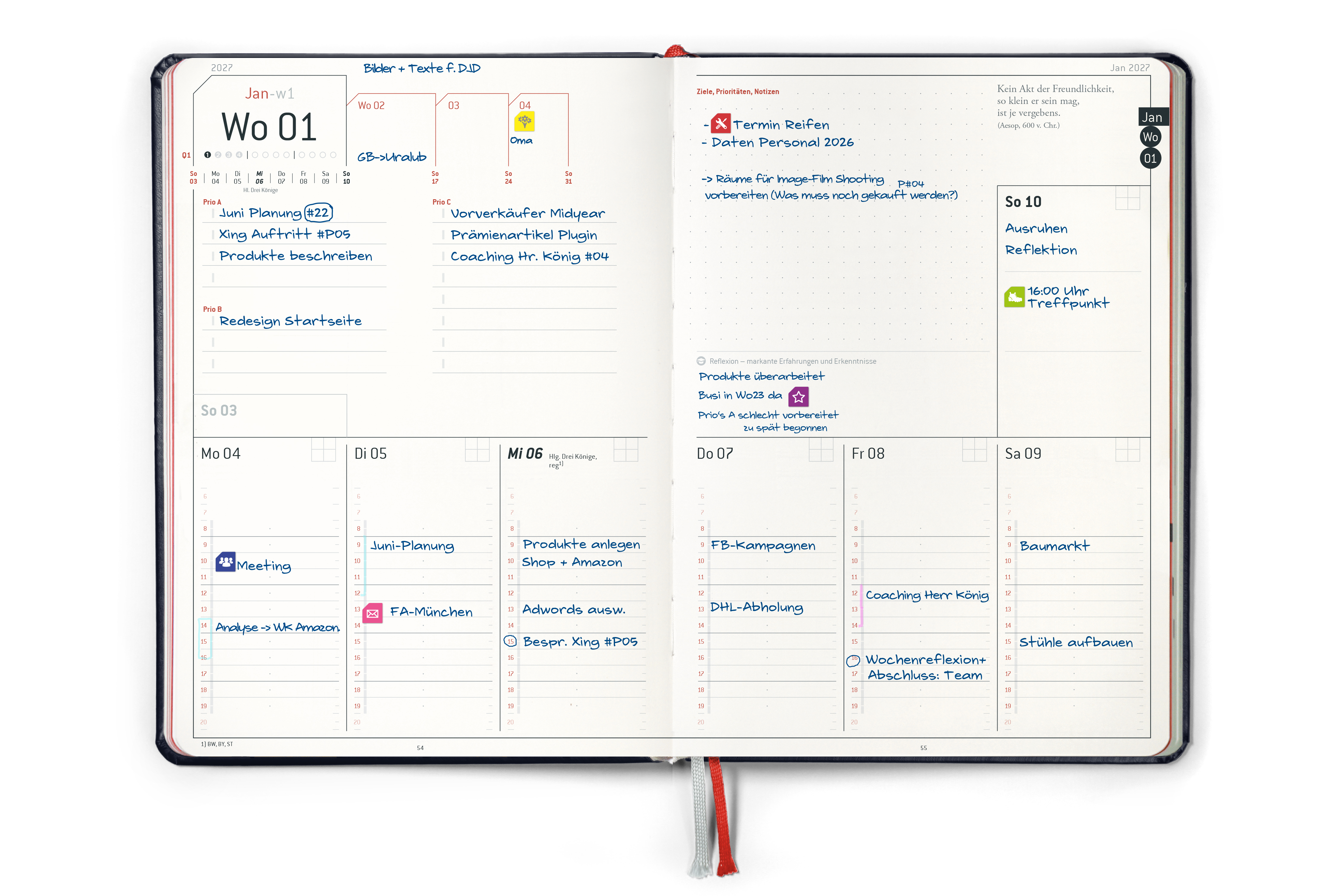 weekview Business Planner 2027 A5+ Bundle Pads | Black Edition