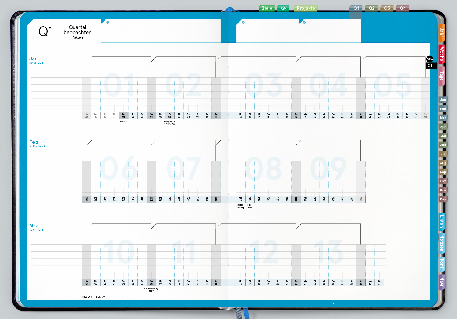 Digital Planner Pro | A4 Business 2026 | mit Navigation
