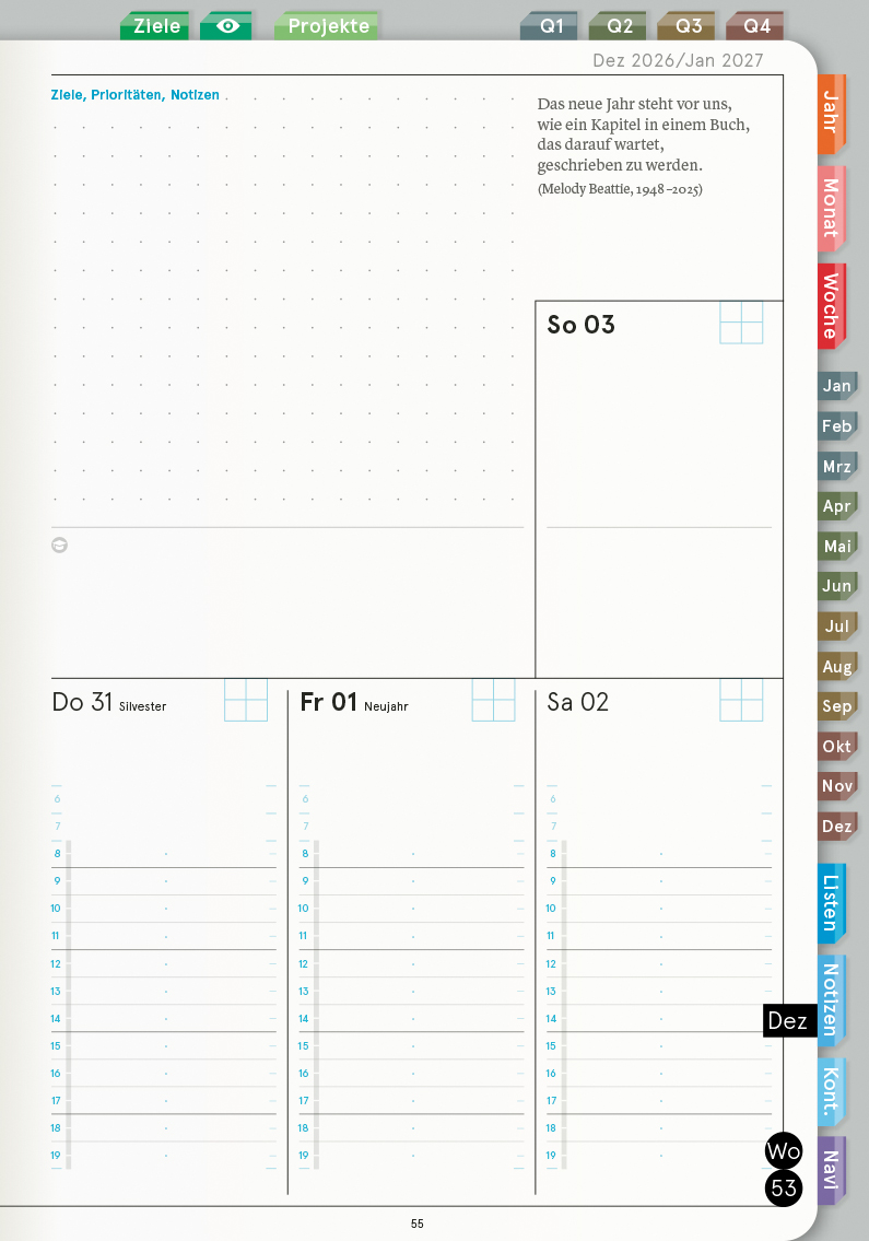 Digital Planner | Business 2027 | mit Navigation, einseitig