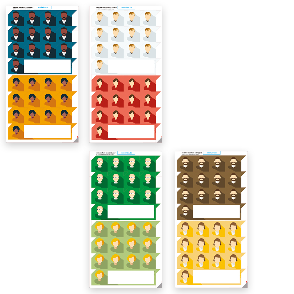 weekview Team Icon Set People L – Symbole für Scrum, Kanban & agiles Arbeiten