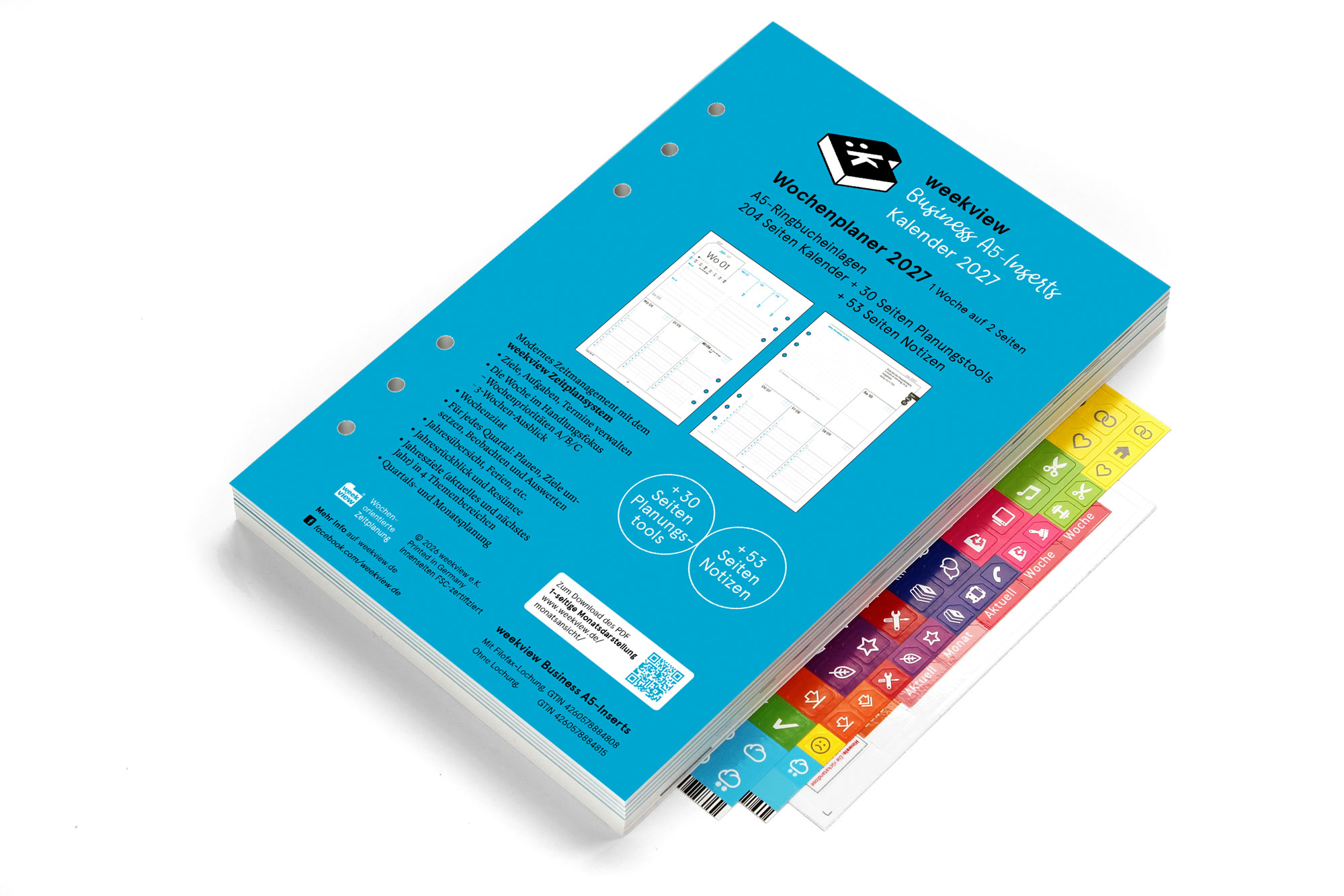 Business-Einlagen A5 2027 – Planungssystem mit Wochen- & Quartalsplanung | Filofax-A5-Lochung