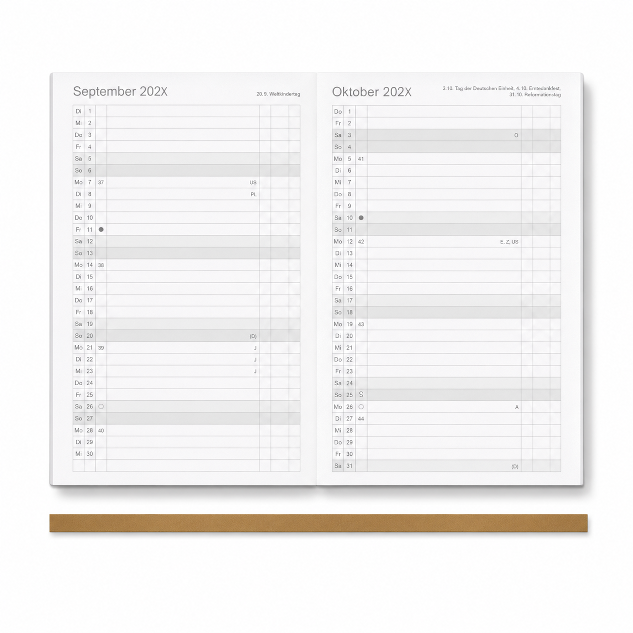 A5 X17 Leporello - Faltplaner 2028