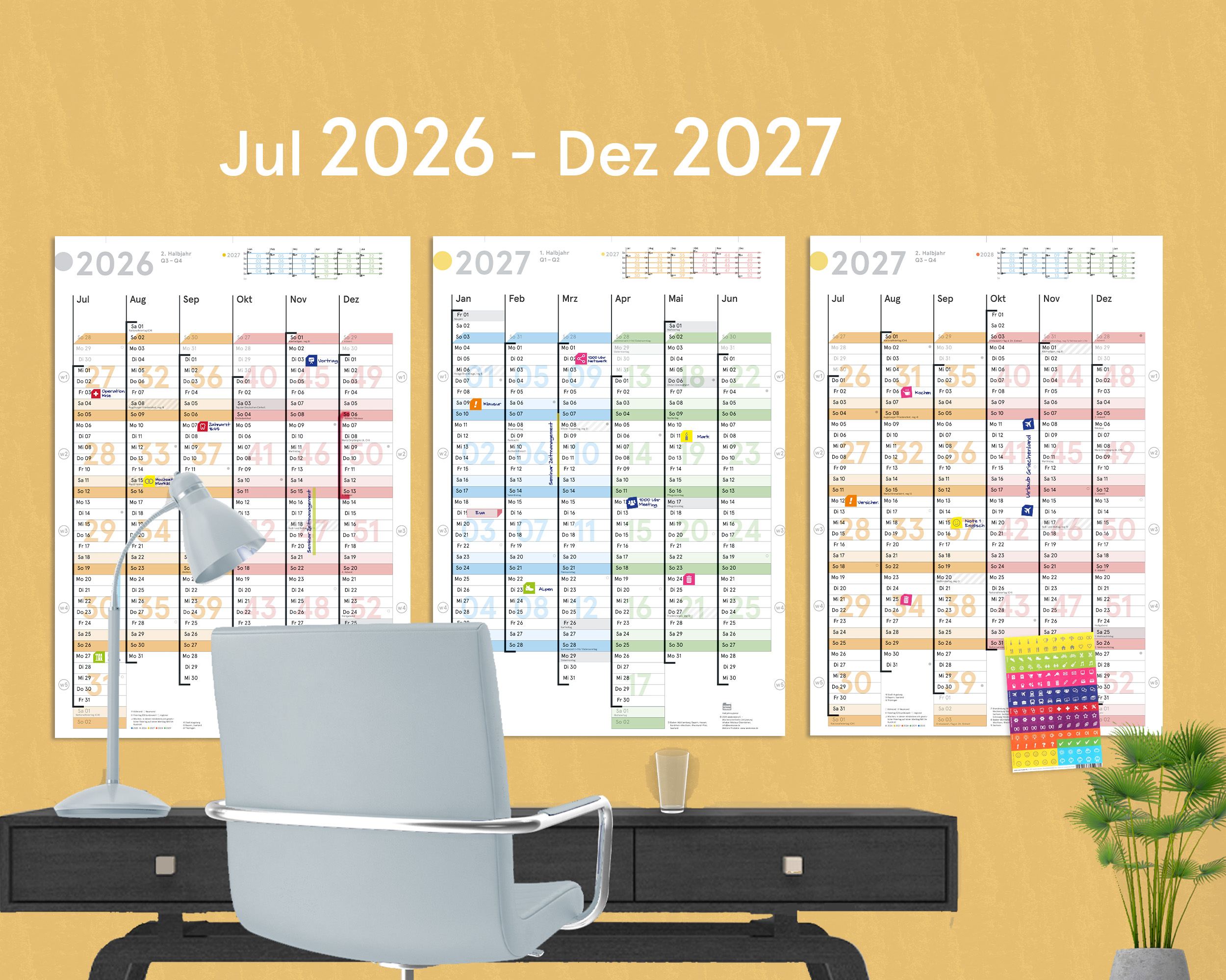 18-Monats-Wandplaner Jul26-Dez27