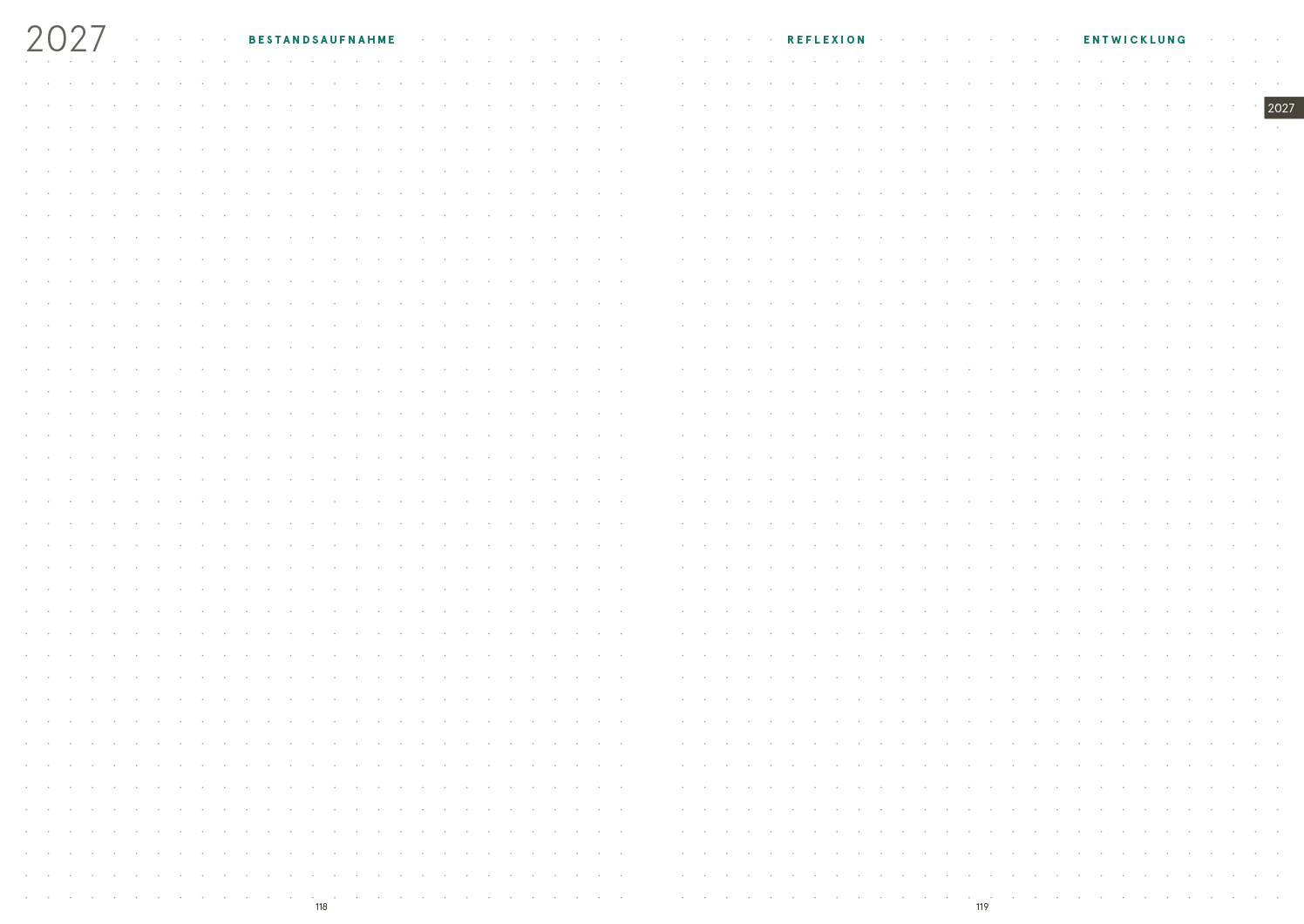 Druckversion doppelseitig - weekview ESSENTIALS 2027 PDF Druckversion zum Selberdrucken A4 Quer