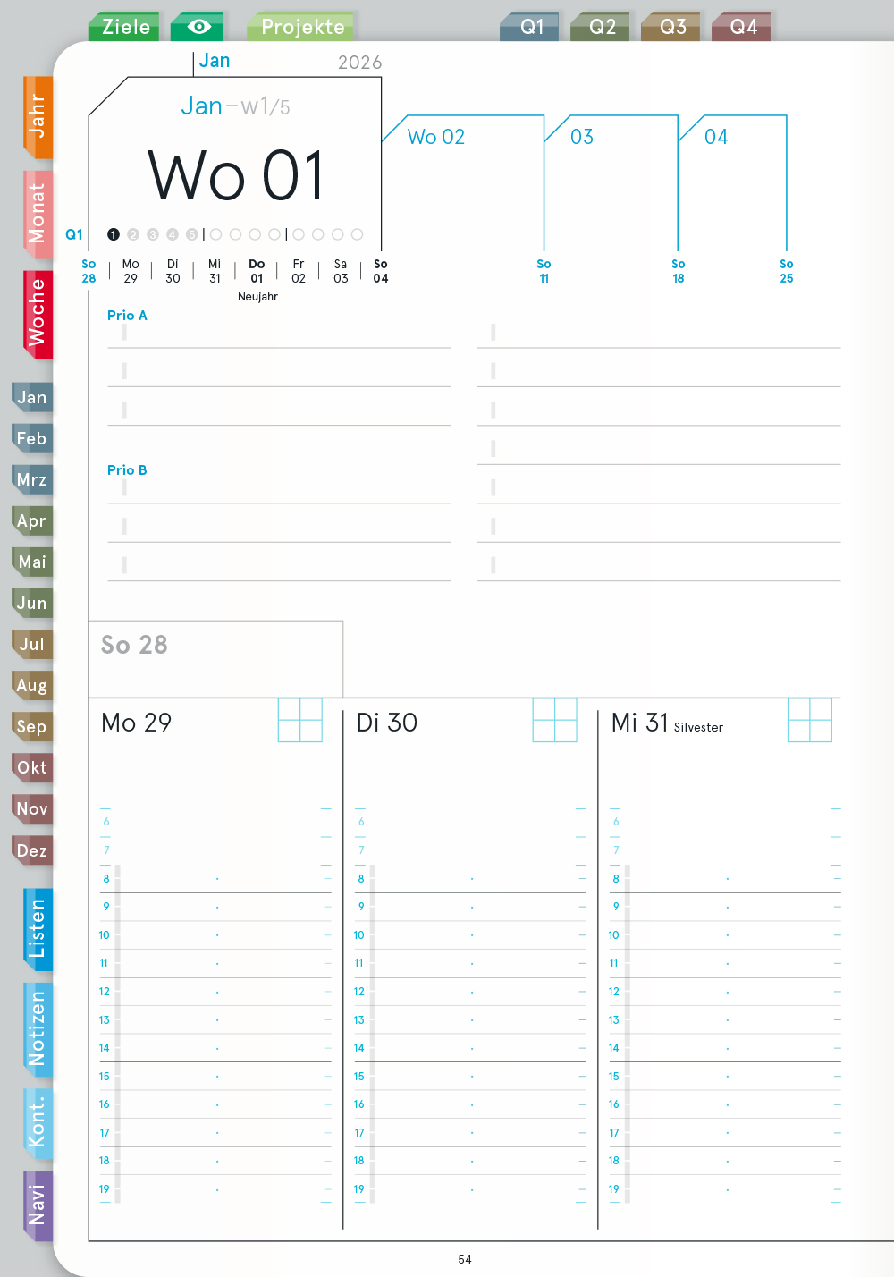 Digital Planner | Business 2026 | mit Navigation, einseitig