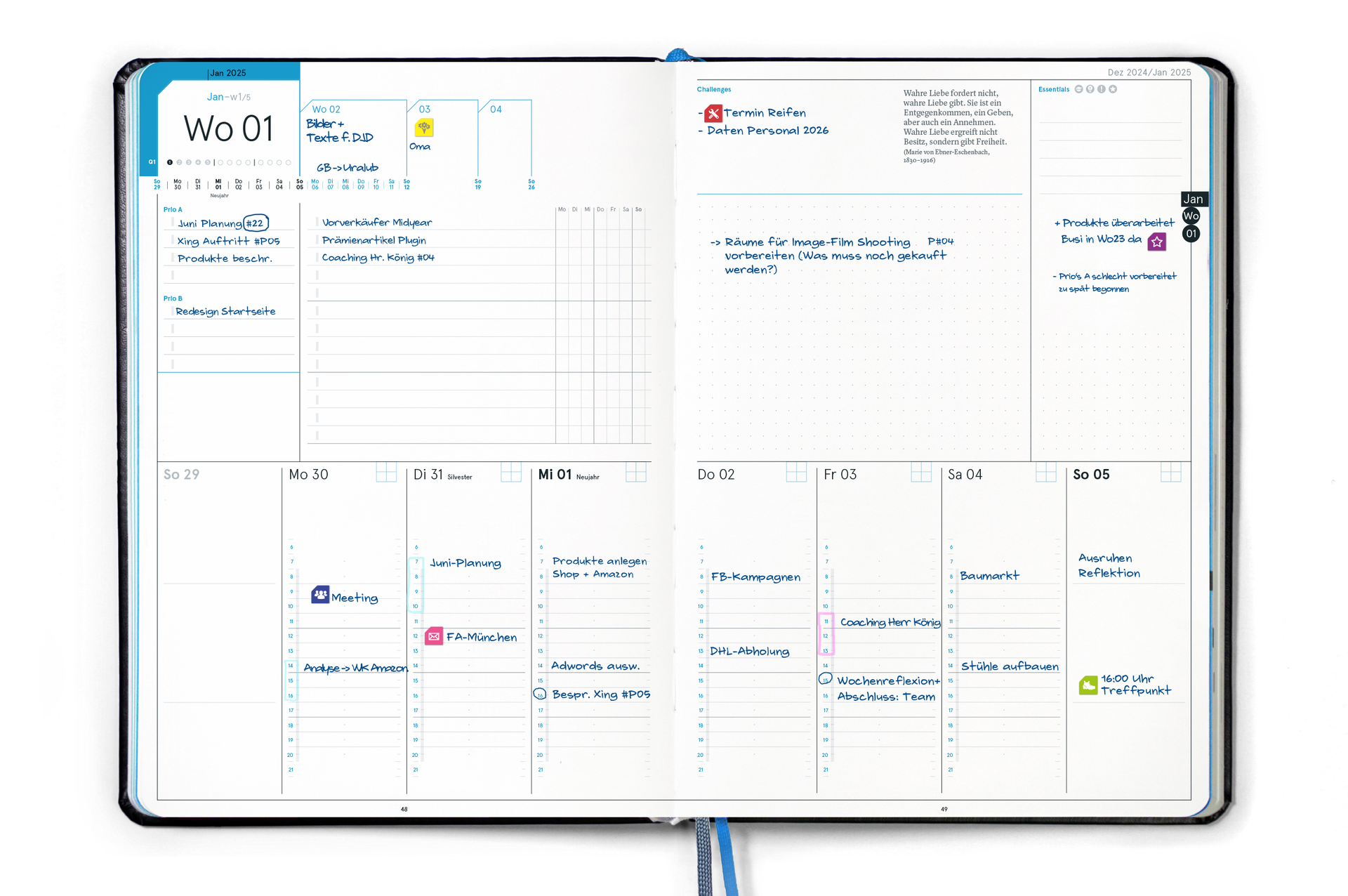 weekview Business Planner Pro A4 2027 Bundle Wandplaner