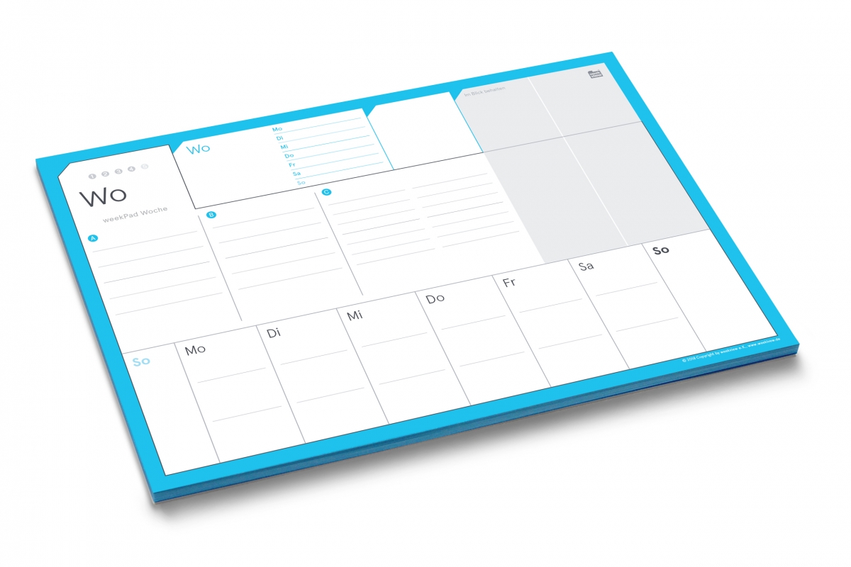 weekPad A4 | der praktische Wochenplaner als Abreißblock im A4-Format