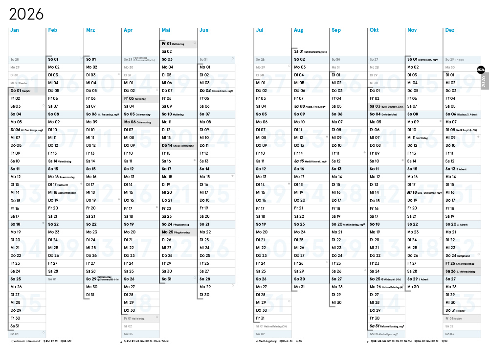 Druckversion (PDF) | A4-Planer 2026 | doppelseitig zum Selbstausdruck