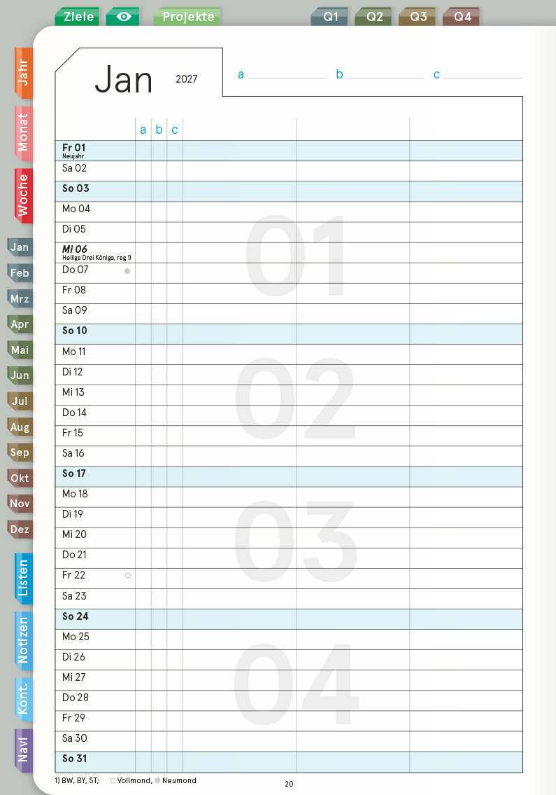 Digital Planner | Business 2027 | mit Navigation, einseitig