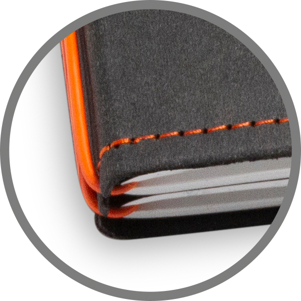 A5 Hülle 4er Texon Schwarz/Orange inkl. ElastiXs