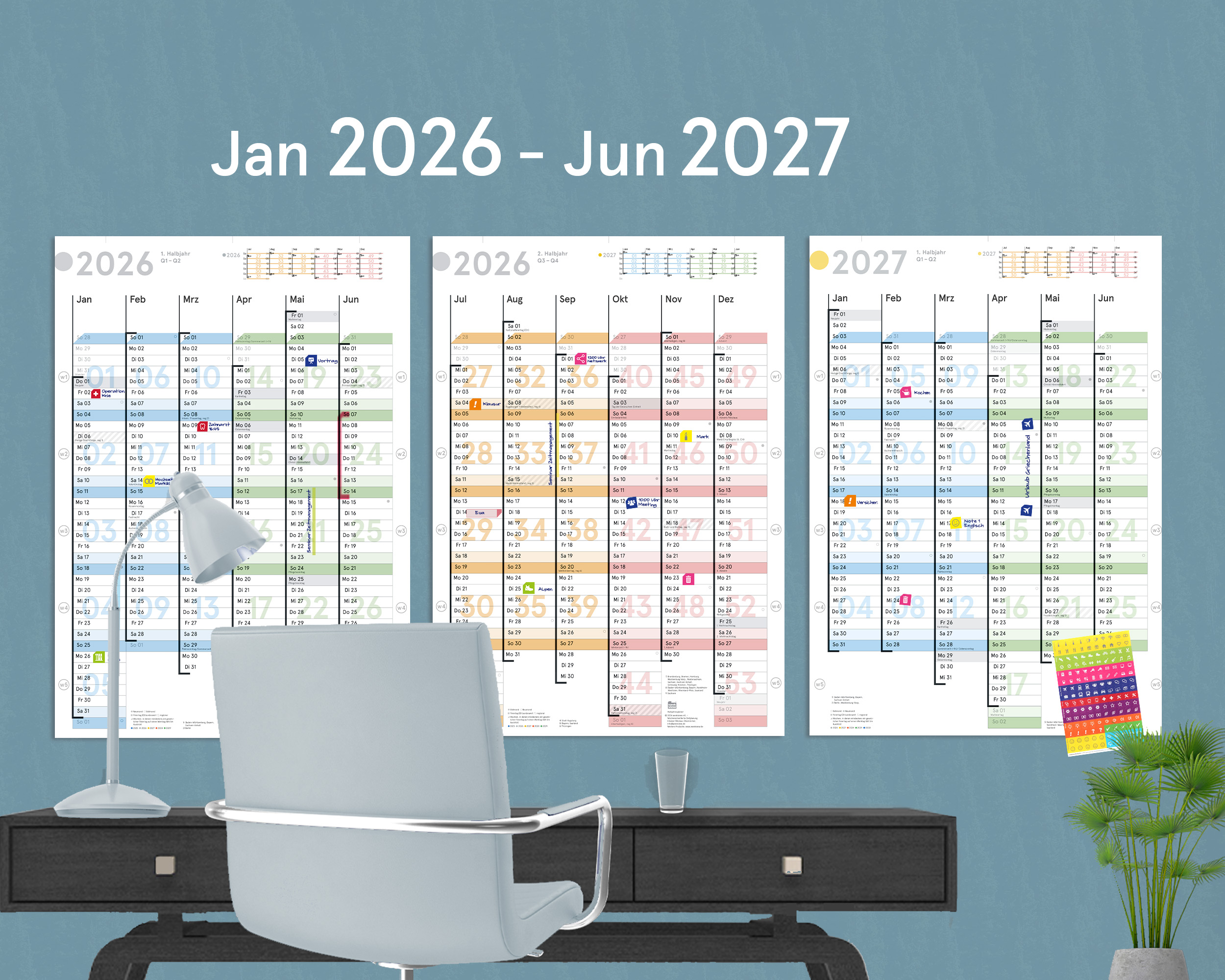 18-Monats-Wandplaner Jan26-Jun27