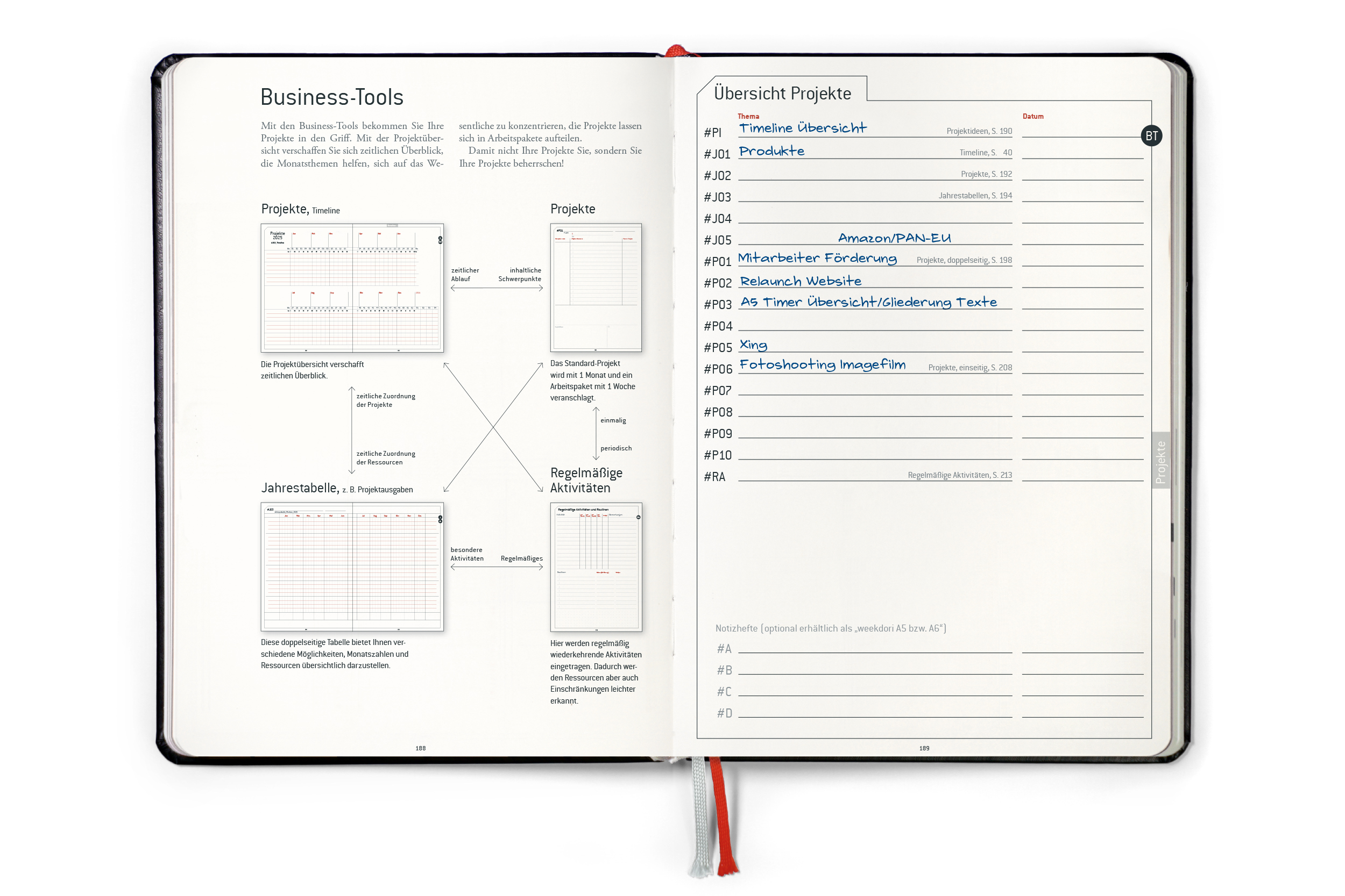 weekview Business Planner 2026 Classic – A5+ Erfolgsplaner mit Wochen- & Quartalsplanung | Black