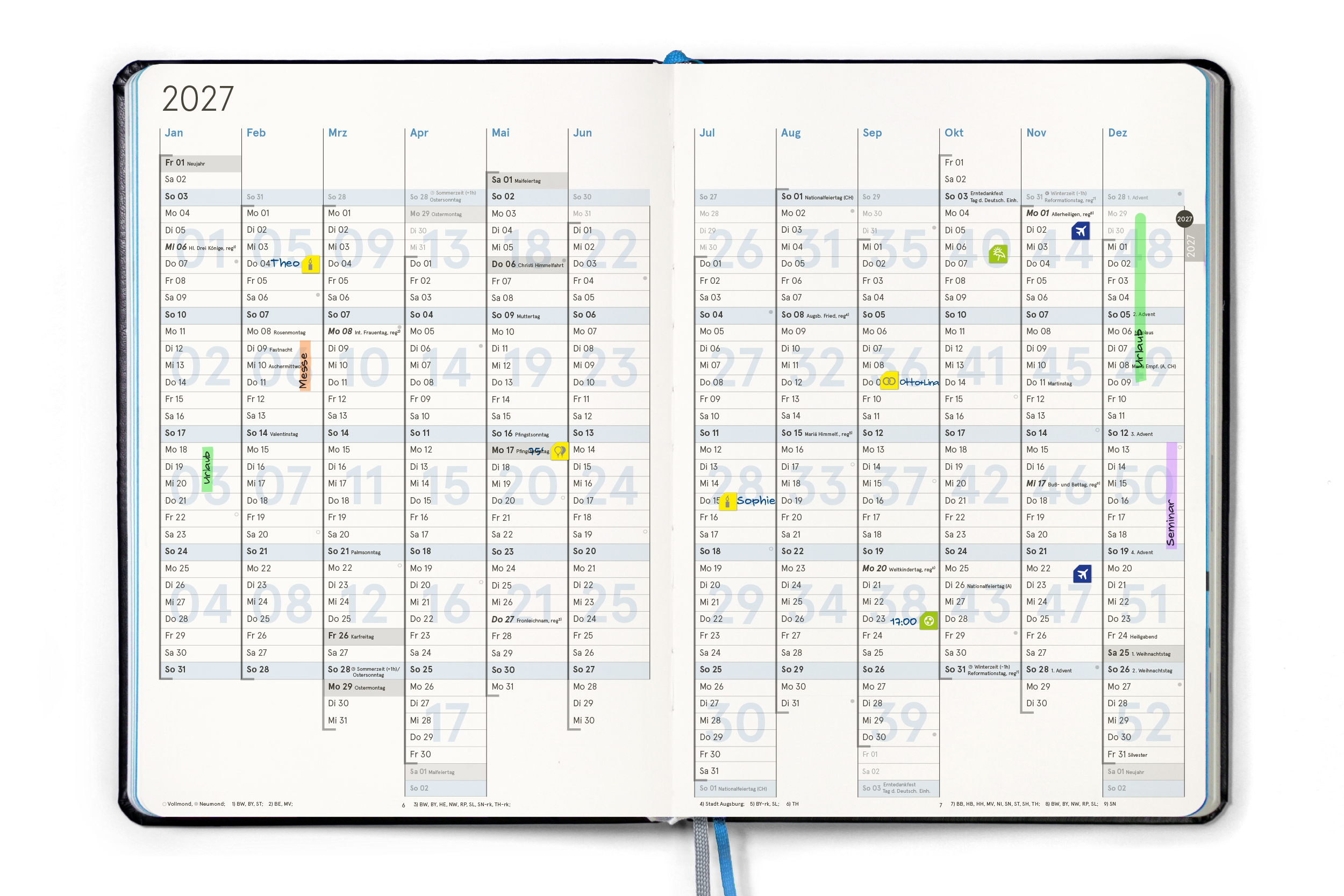 weekview Business Planner Pro A4 2027 – Terminplaner im Großformat