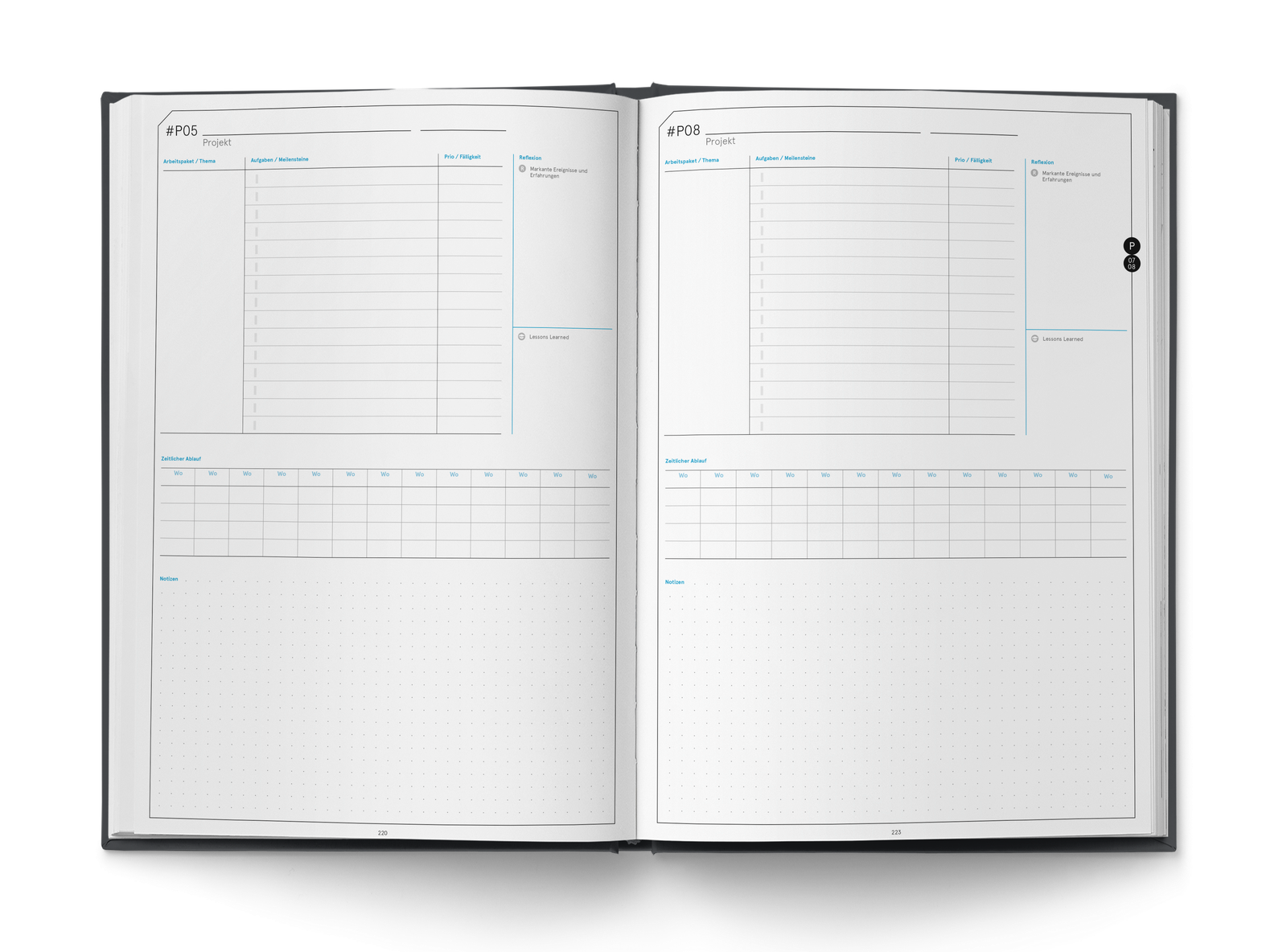 Business Planner Pro A4 — Projektplanung und Reflexion