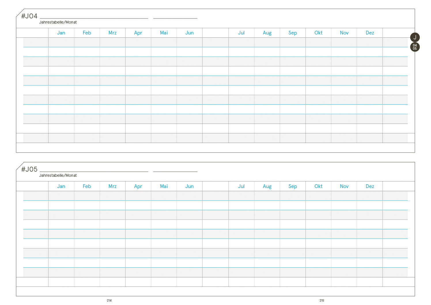 Druckversion doppelseitig - Business-Einlagen A5 2027, inkl. Planungstools und Notizteil