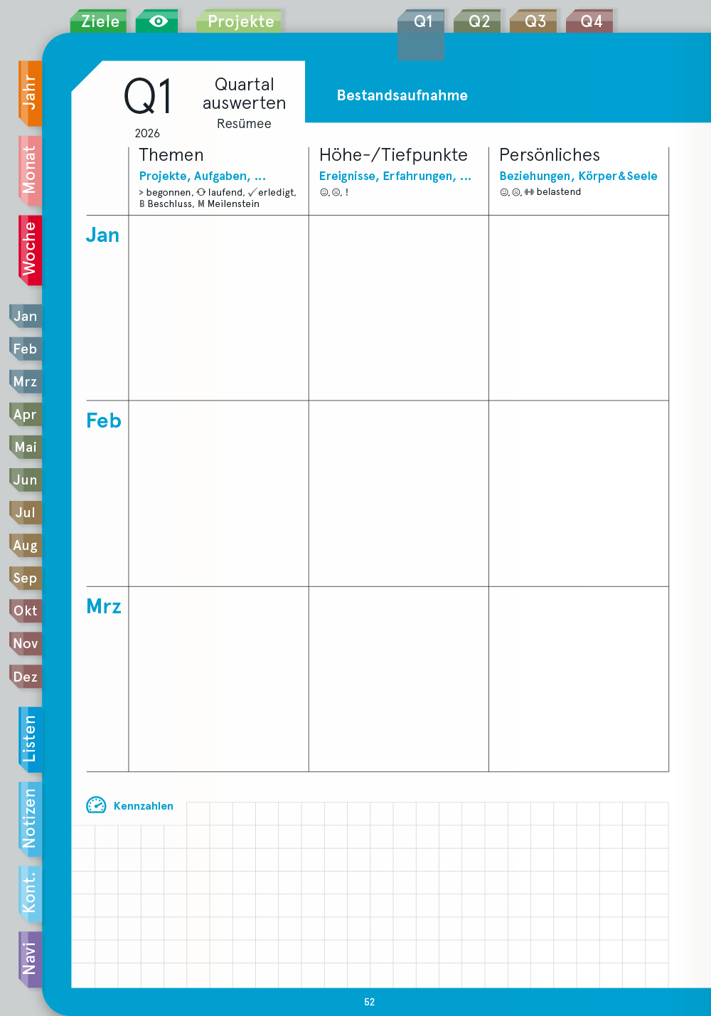 Digital Planner | Business 2026 | mit Navigation, einseitig