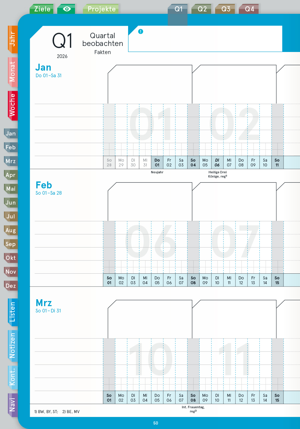 Digital Planner | Business 2026 | mit Navigation, einseitig