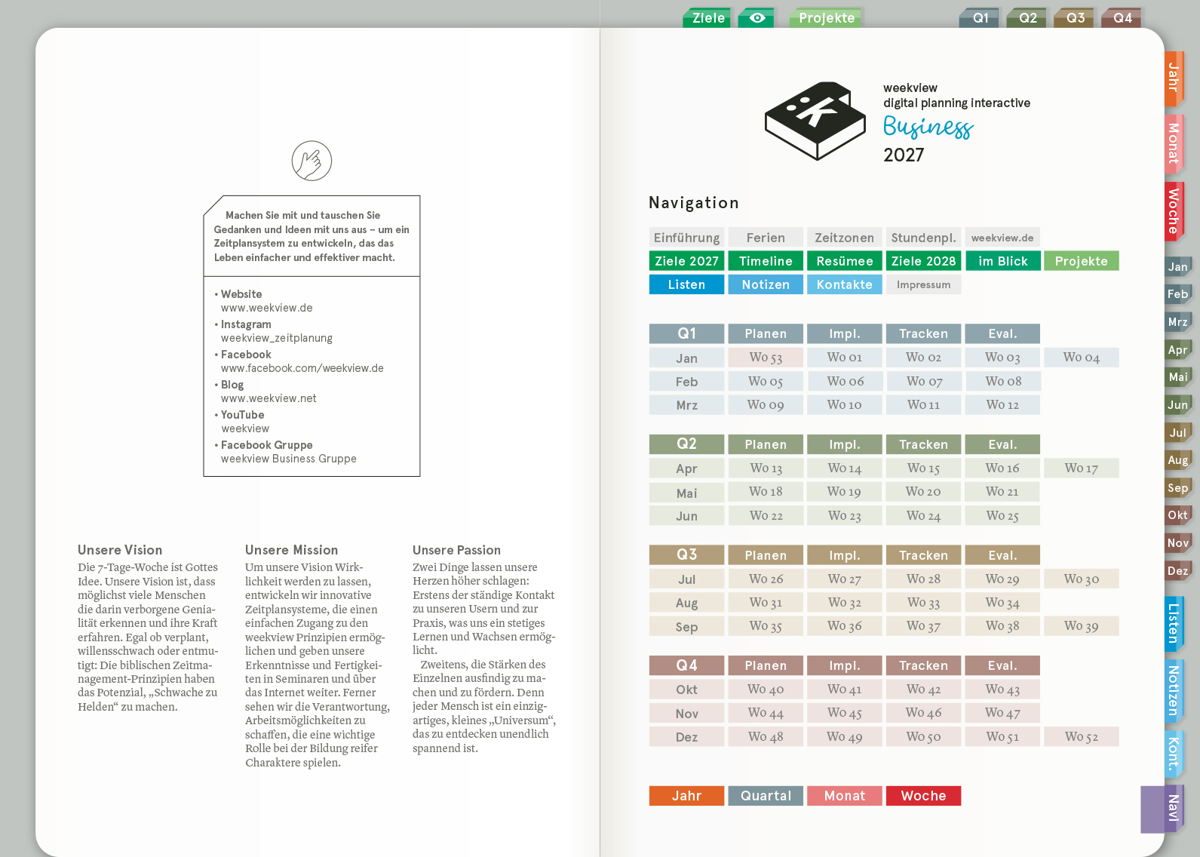 Digital Planner | Business 2027 | mit Navigation, doppelseitig