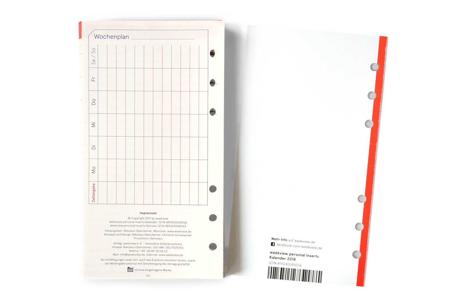 Personal Notizen , Filofax Lochung
