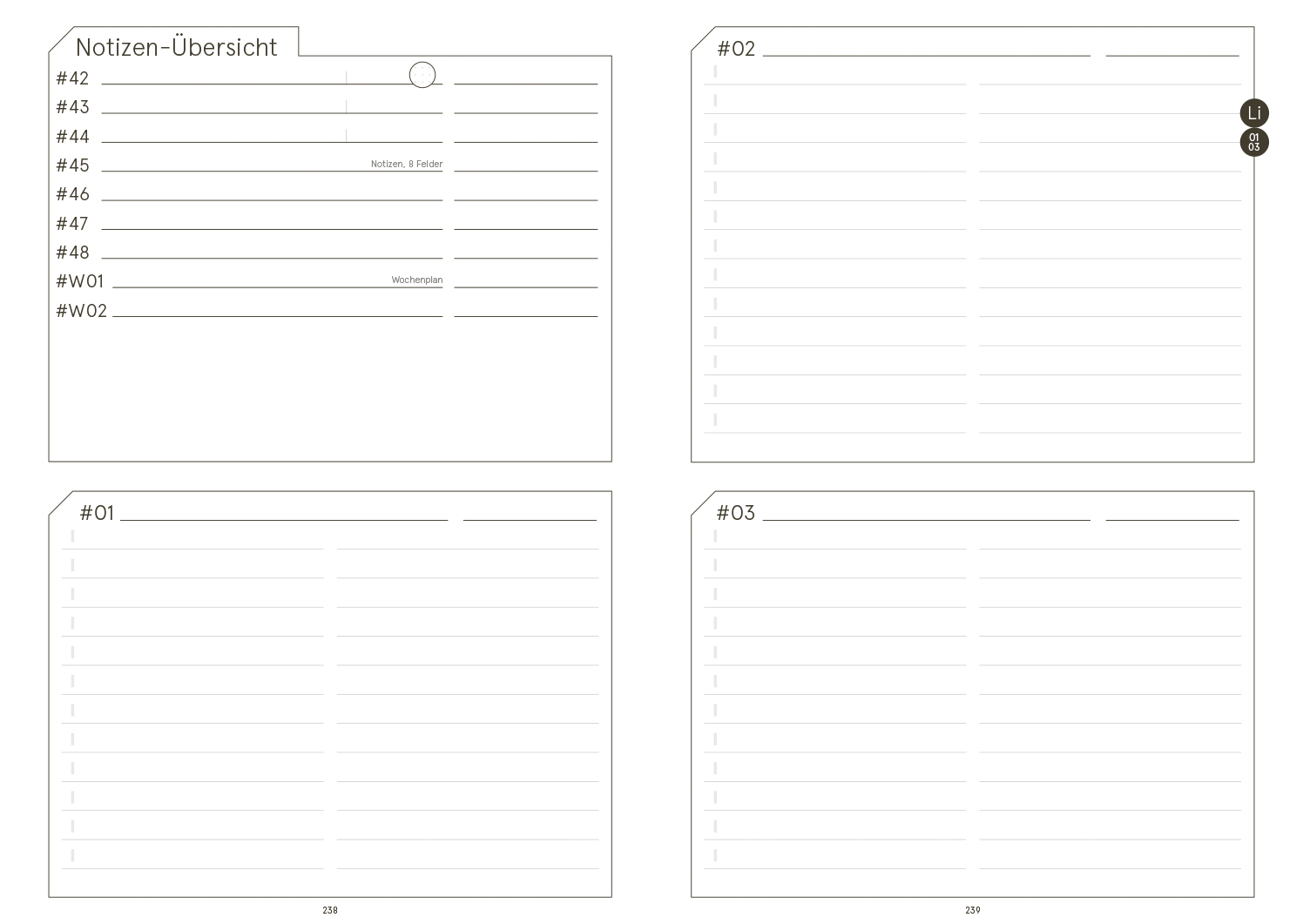 Druckversion doppelseitig - Business-Einlagen A5 2027, inkl. Planungstools und Notizteil