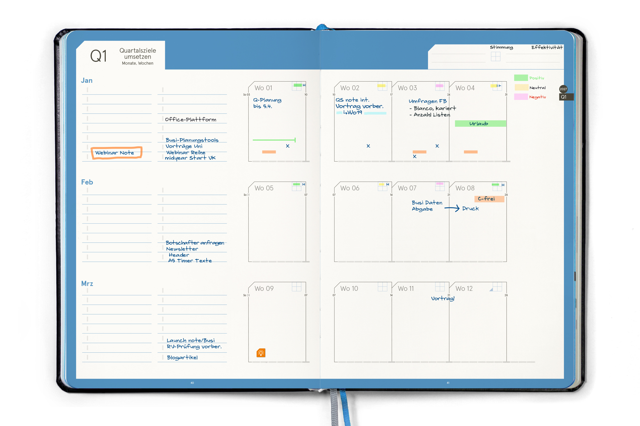 weekview Business Planner Pro A4 2027 – Terminplaner im Großformat