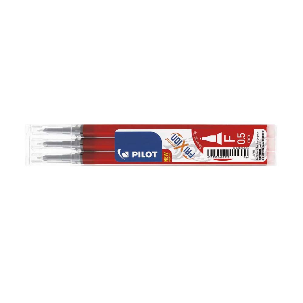 3er-Pack Ersatzminen 0,5 für Frixion Point & Frixion Clicker Set | Rot