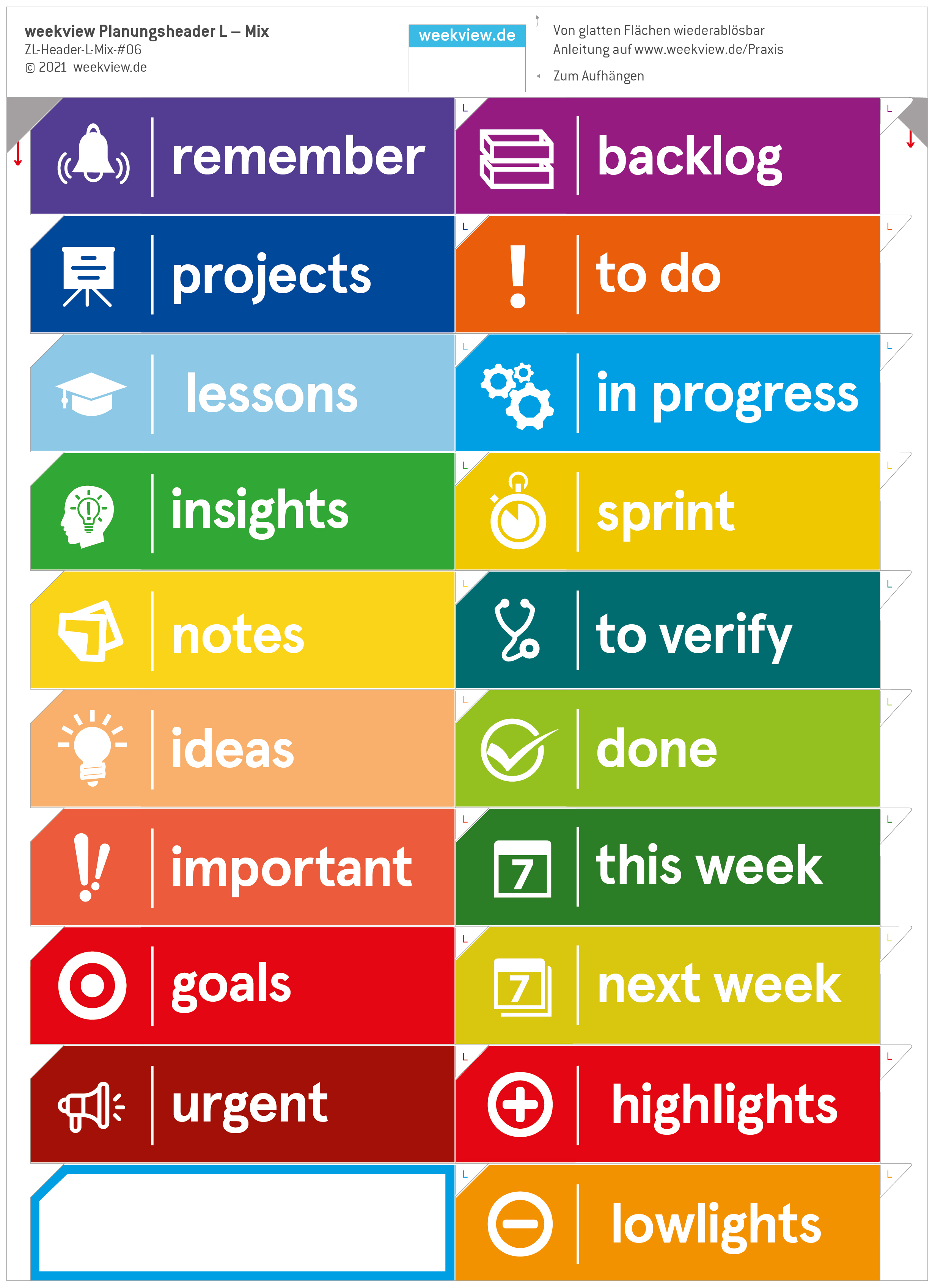 weekview Planungs-Header L – Beschriftung für Whiteboards & Boards – Ansicht 3