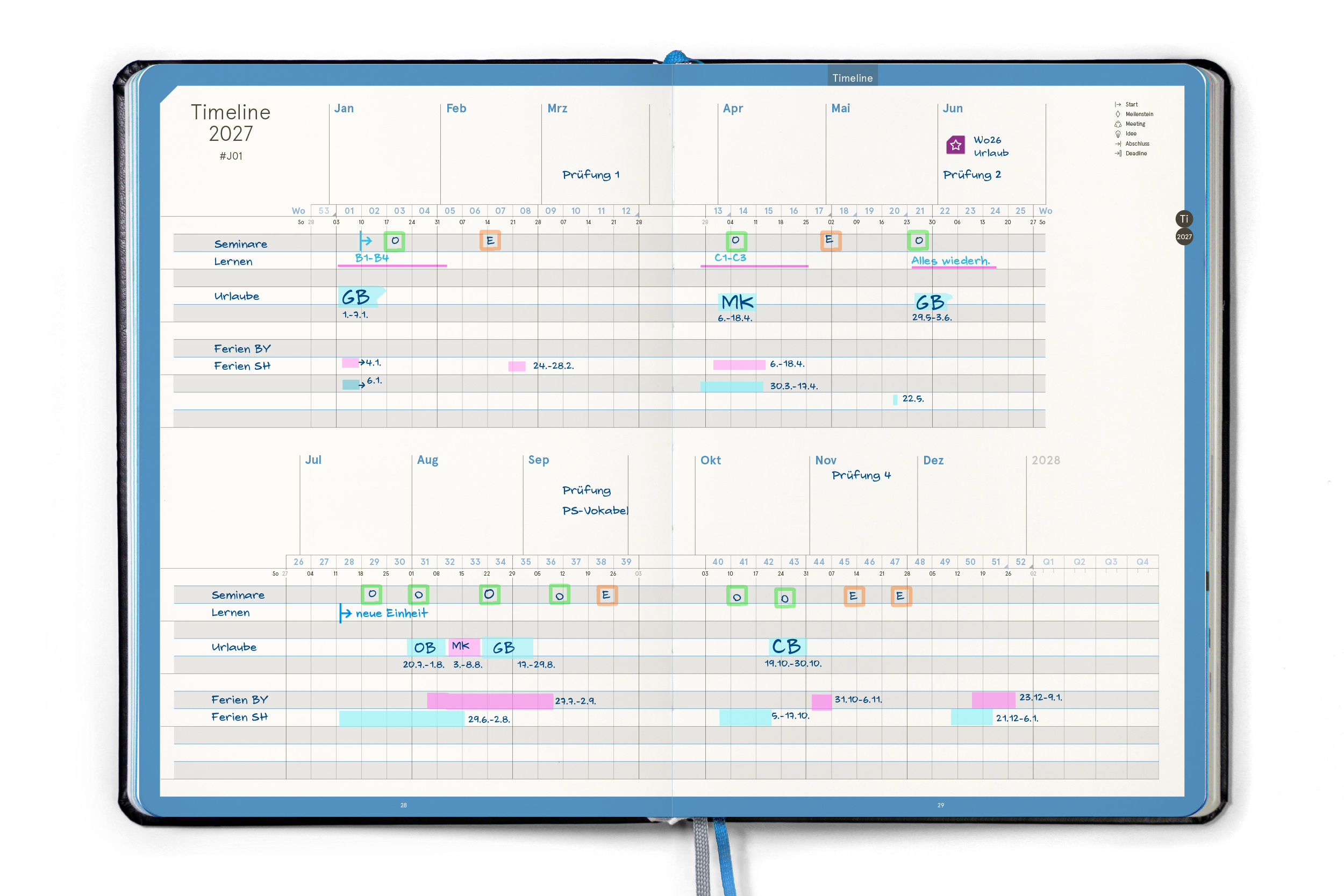 weekview Business Planner Pro A4 2027 – Terminplaner im Großformat