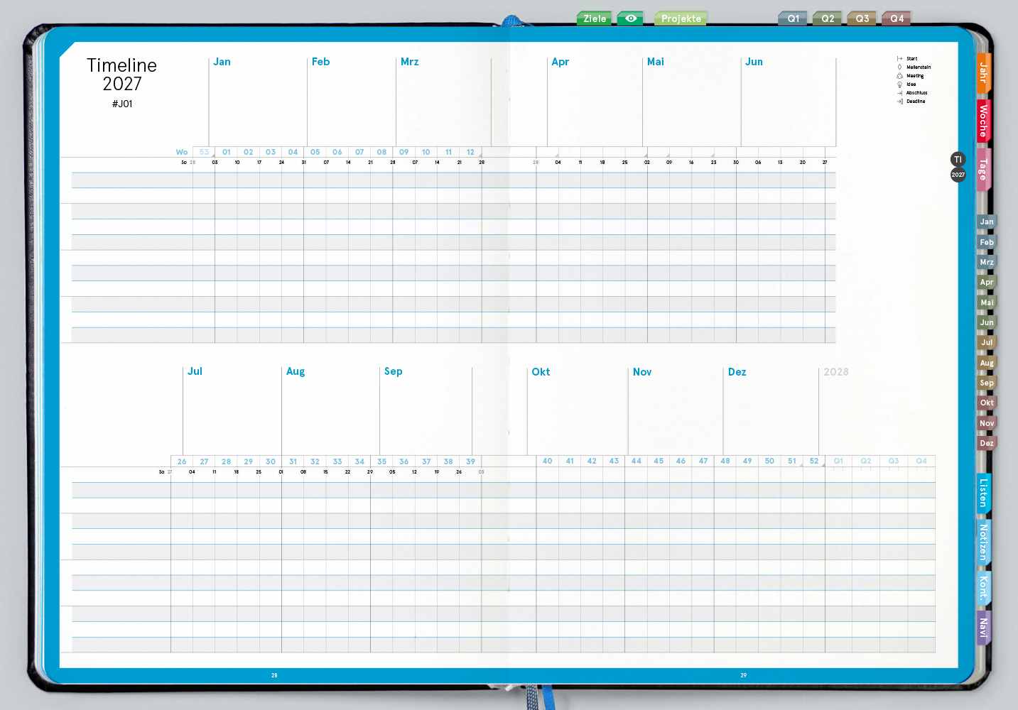 Digital Planner Pro | A4 Business 2027 | mit Navigation