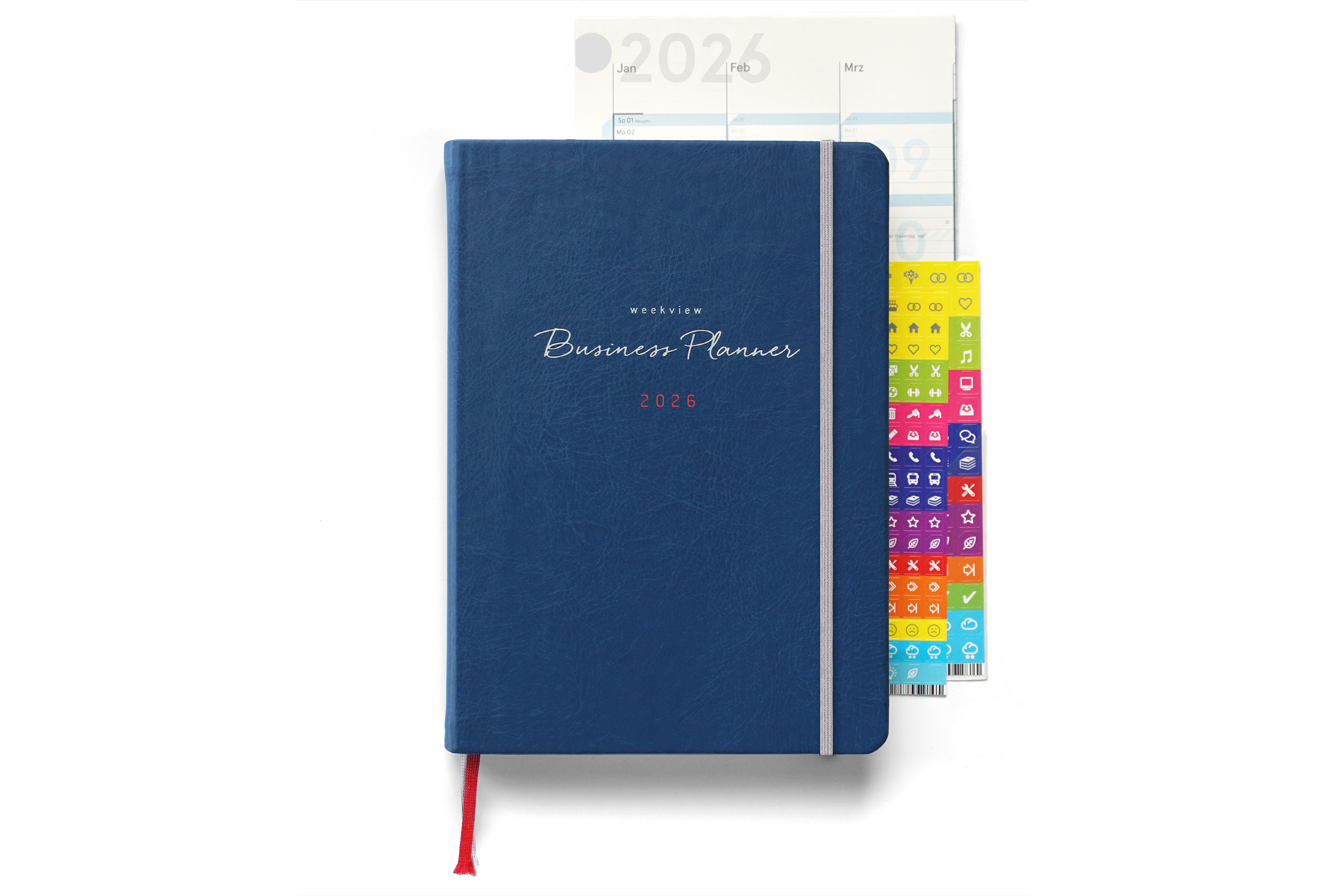 weekview Business Planner 2026 Classic – A5+ Erfolgsplaner mit Wochen- & Quartalsplanung | Deep Ocean