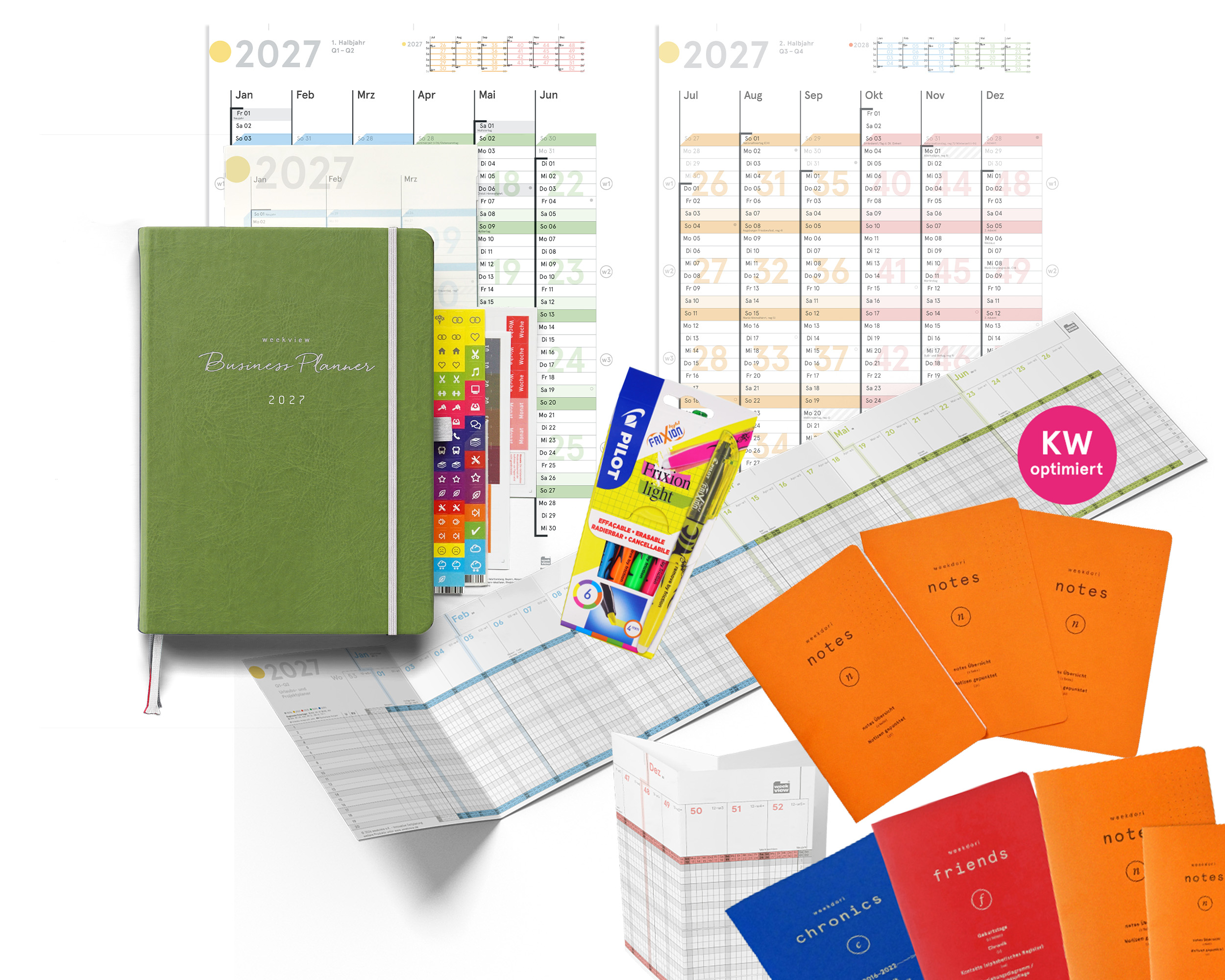 weekview Business Planner 2027 A5+ Bundle Dori | Olive Green edition