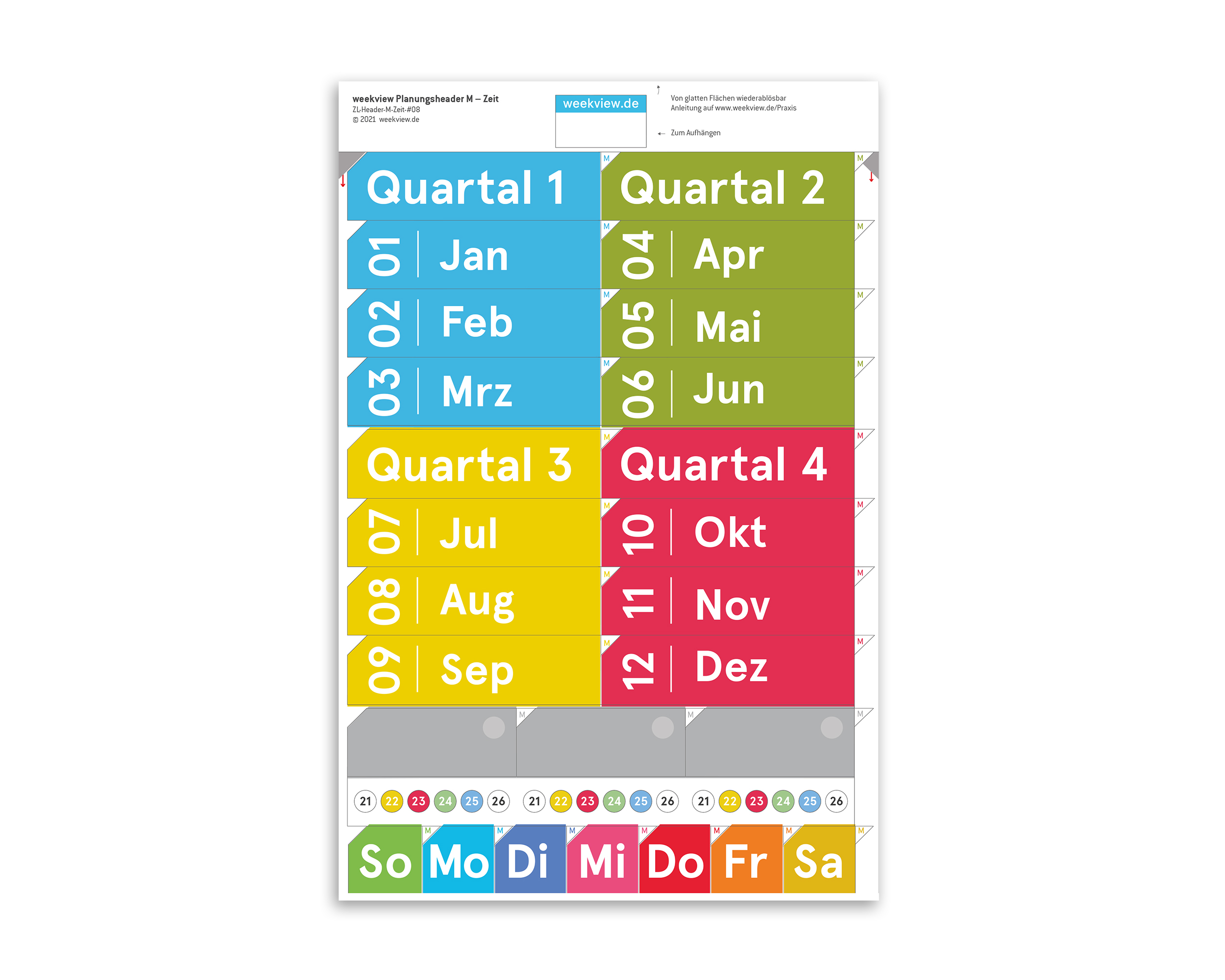 weekview QuartalsBoard A2h | abwischbar