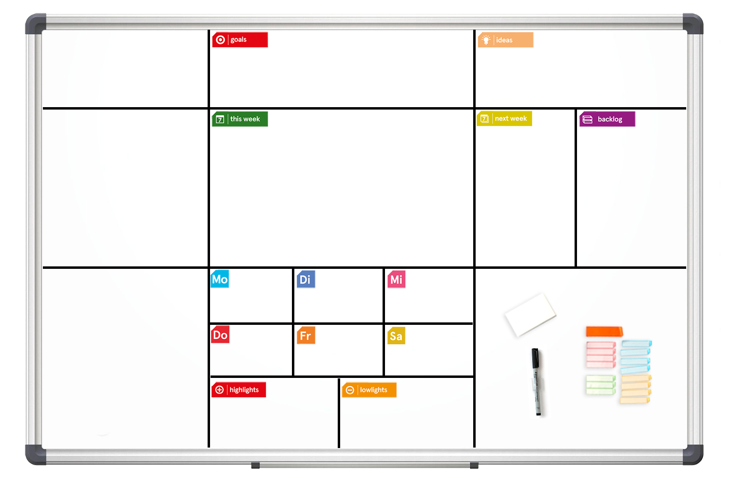 weekview Planungs-Header S – Beschriftung für Whiteboards & Boards