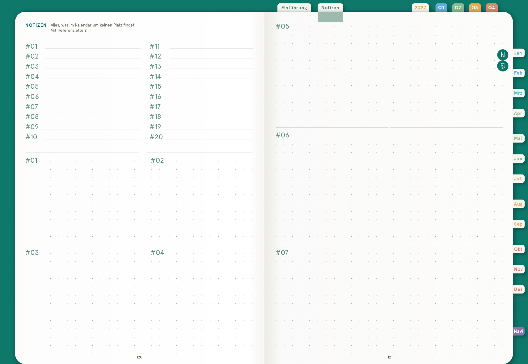 Digital Planner | Essentials 2027 - das Wochen-Reflexionstool | mit Navigation