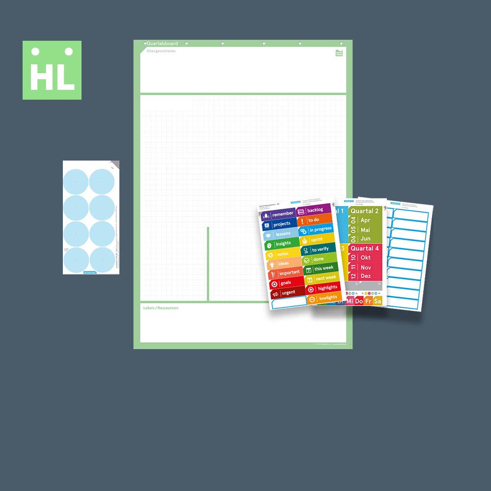 weekview QuartalsBoard A2h | abwischbar, gelocht