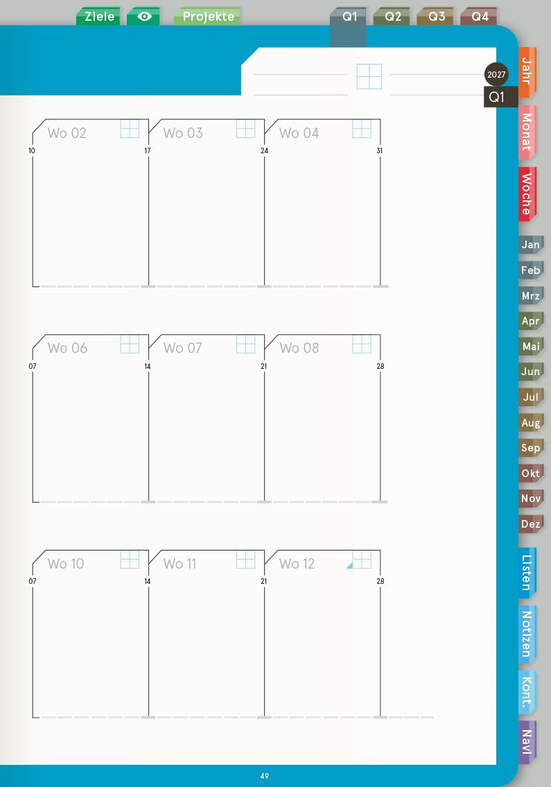 Digital Planner | Business 2027 | mit Navigation, einseitig