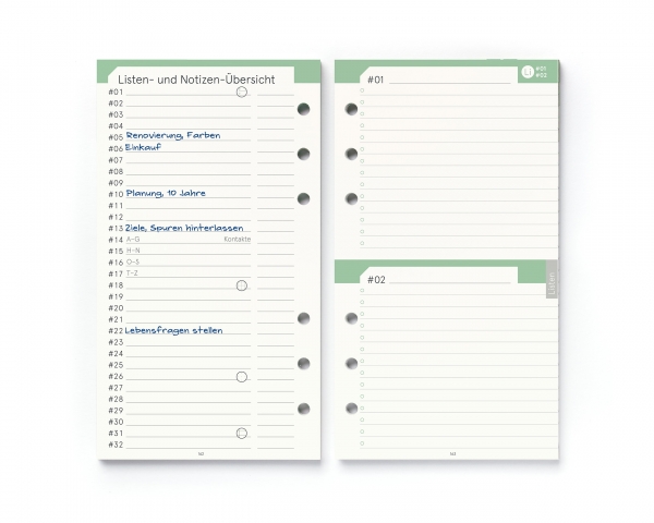 3x Personal Notizen, Filofax Lochung