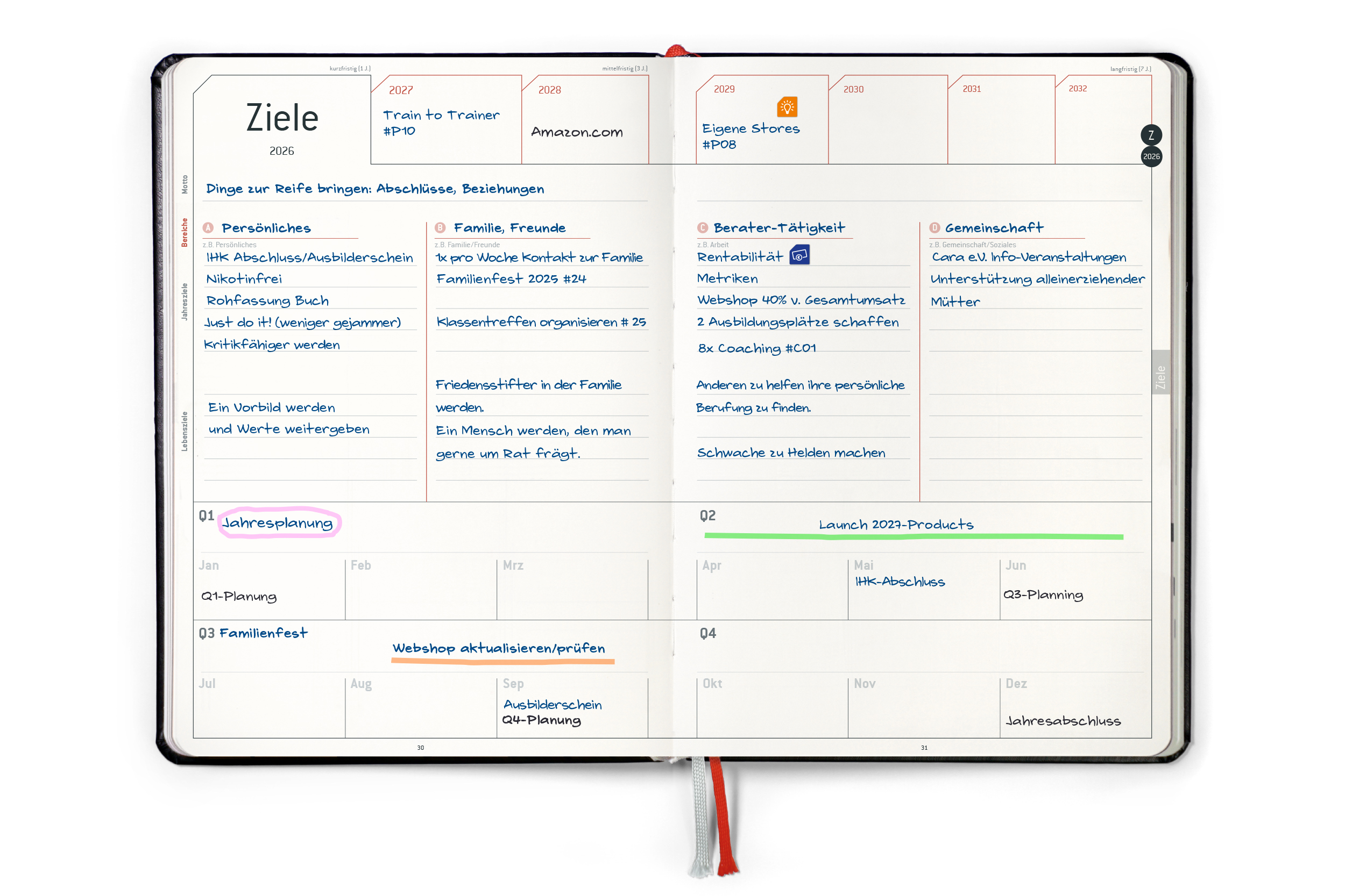 weekview Business Planner 2026 Classic – A5+ Erfolgsplaner mit Wochen- & Quartalsplanung | Black