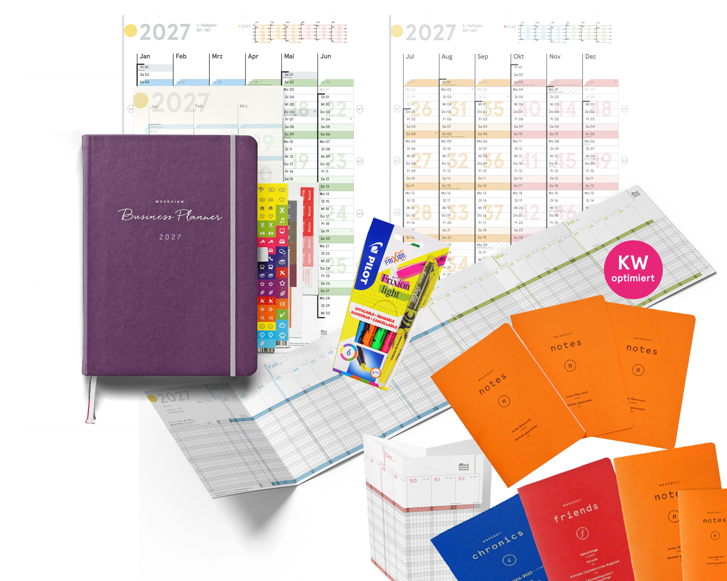 weekview Business Planner 2027 A5+ Bundle Dori | Berry Edition